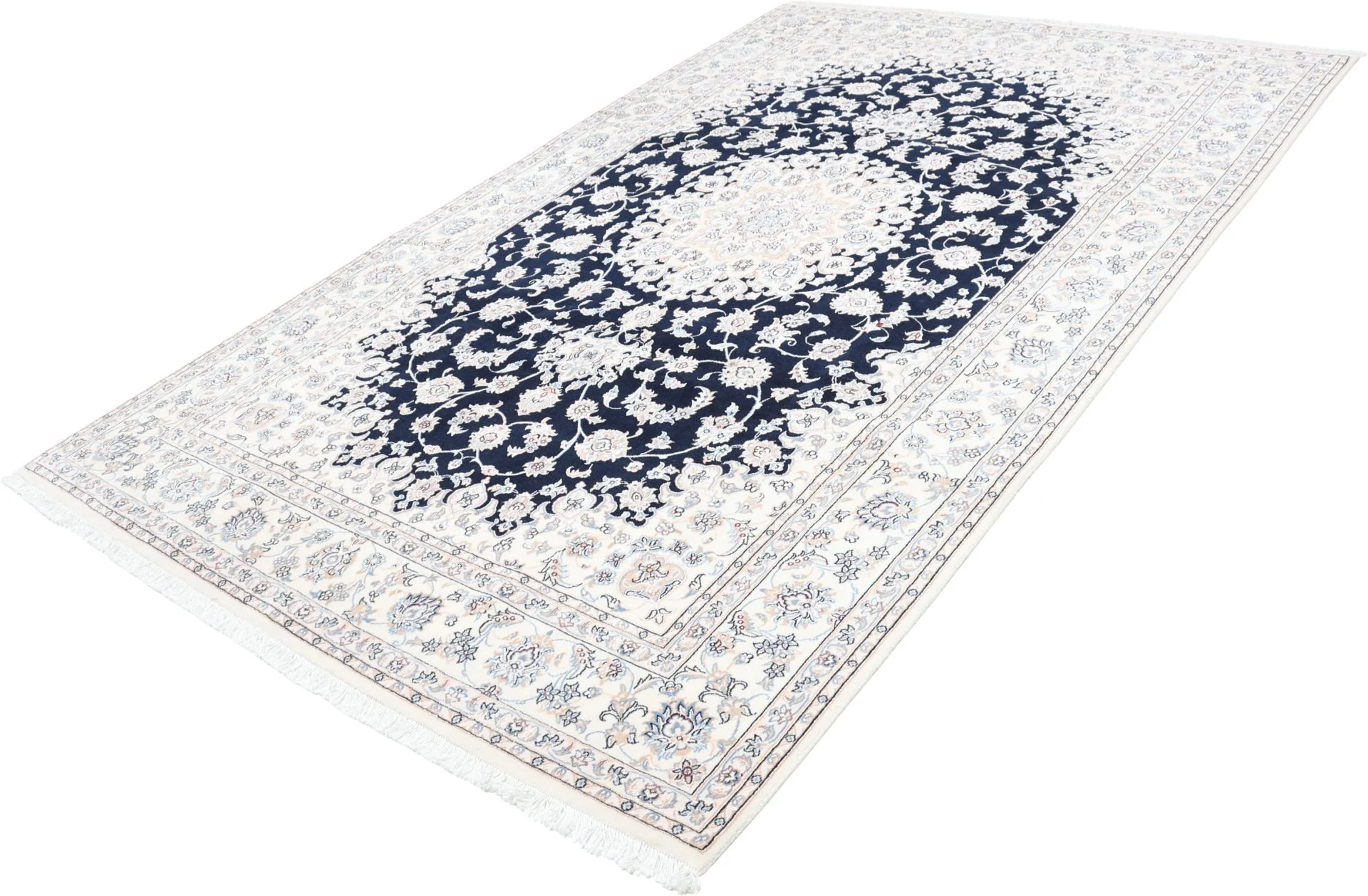 Hand-Knotted Nain Persian Rug, 200 × 310 cm, Wool & Silk - Image 3