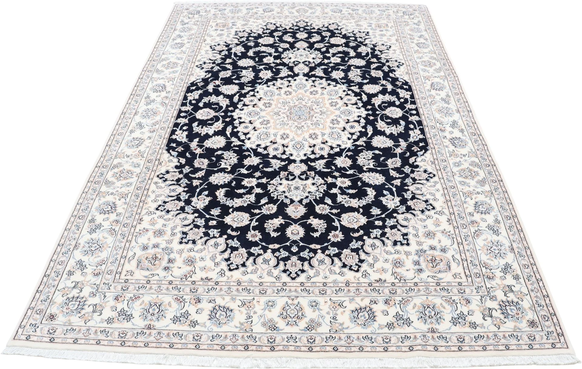 Hand-Knotted Nain Persian Rug, 200 × 310 cm, Wool & Silk - Image 7