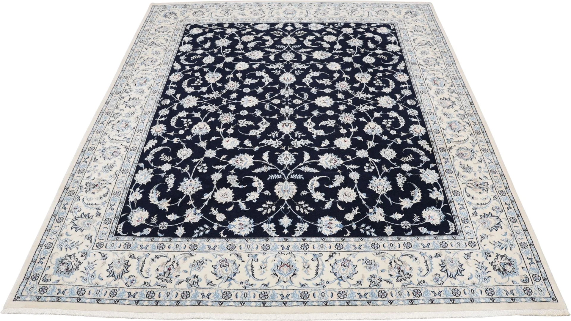 Alternative view of Wool & Silk Nain Persian Rug 224 × 270 cm, hand-knotted