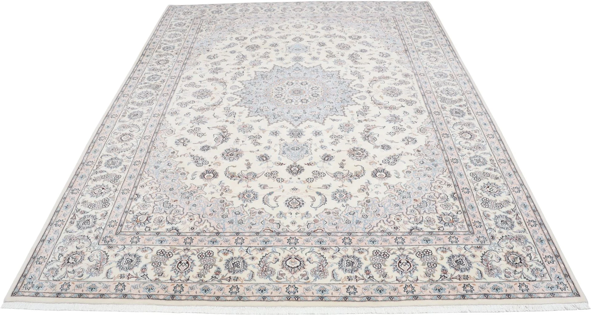 Alternative view of Hand-Knotted Nain Persian Rug, 253 × 345 cm, Wool & Silk