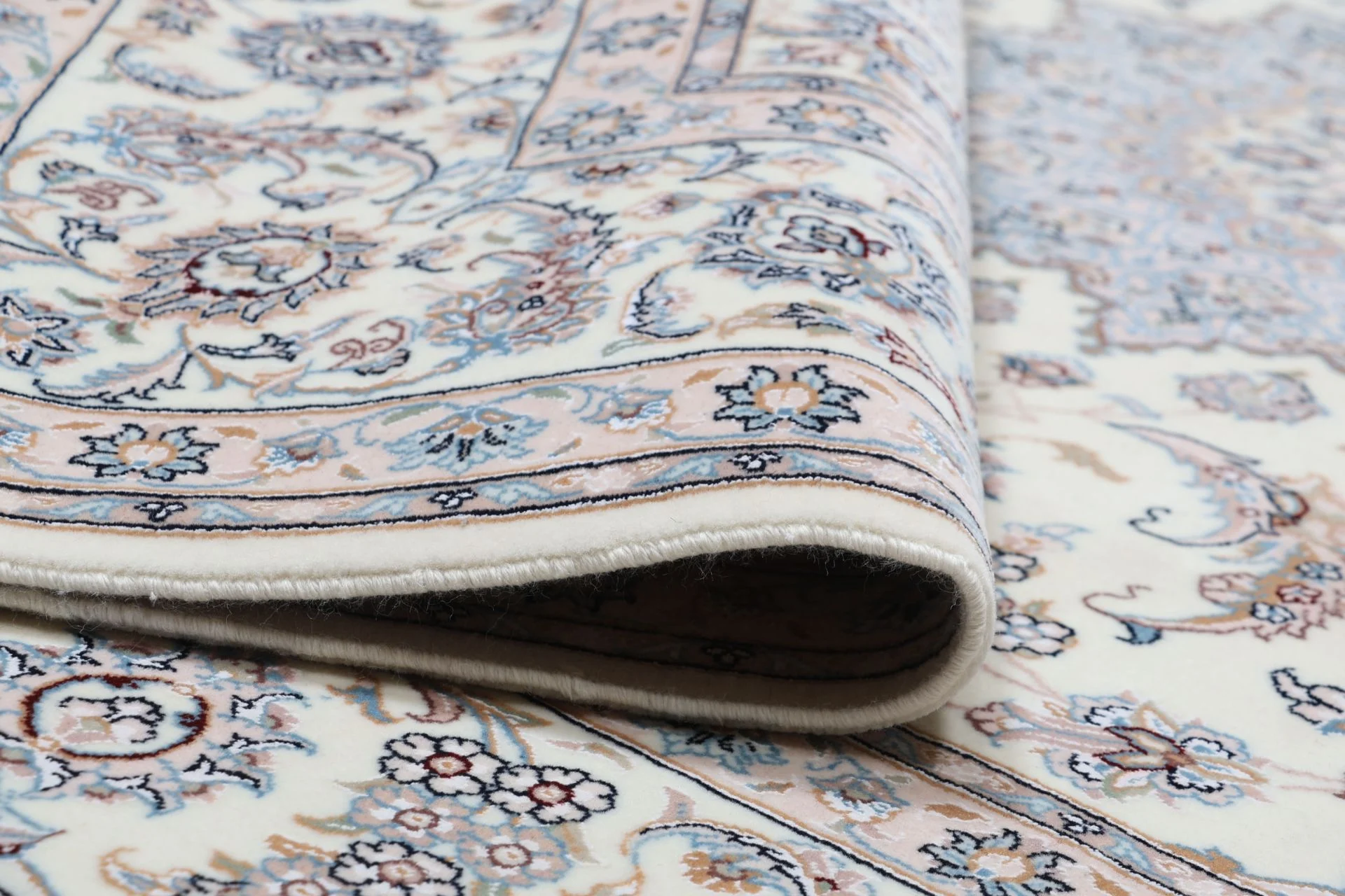 Hand-Knotted Nain Persian Rug, 253 × 345 cm, Wool & Silk - Image 10