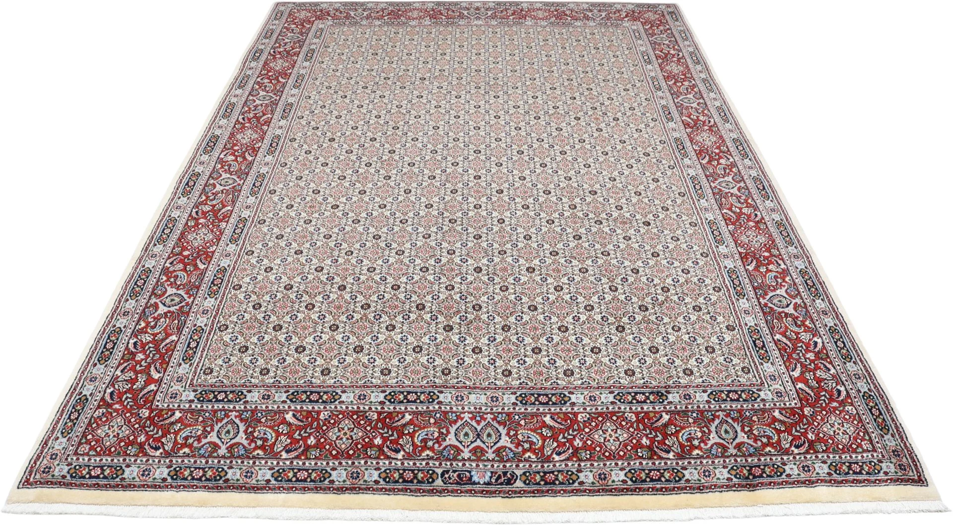 Alternative view of Hand-Knotted Moud Persian Rug, 205 × 300 cm, Wool & Silk