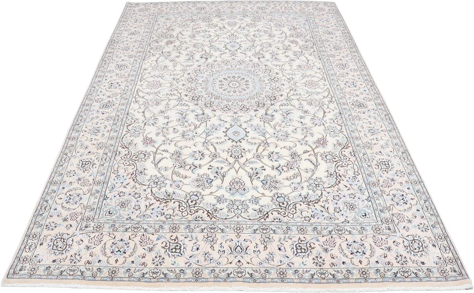 Alternative view of Nain Persian Rug 202 × 308 cm in Wool & Silk, hand-knotted