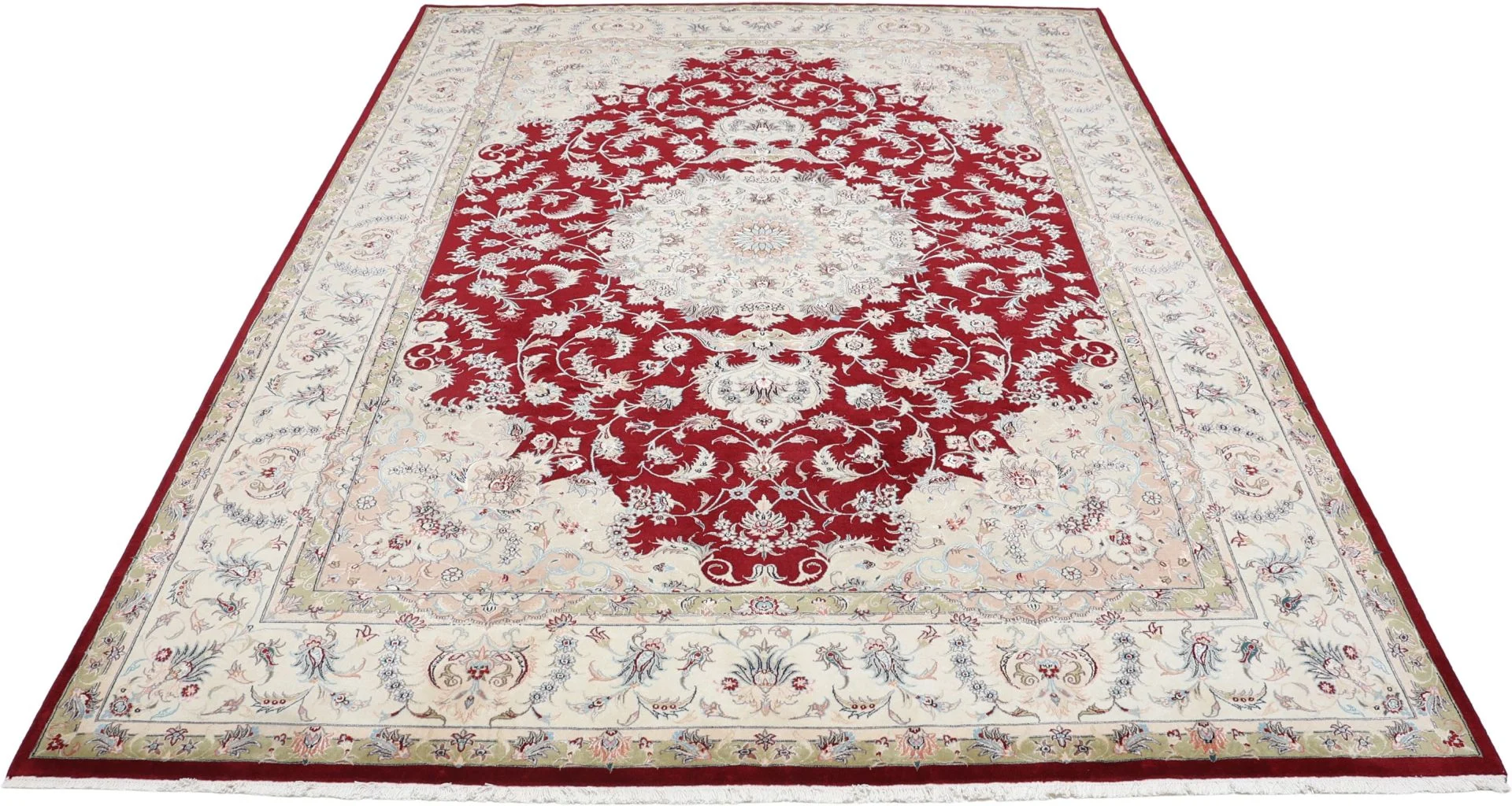 Alternative view of Wool & Silk Tabriz Persian Rug 250 × 345 cm, hand-knotted