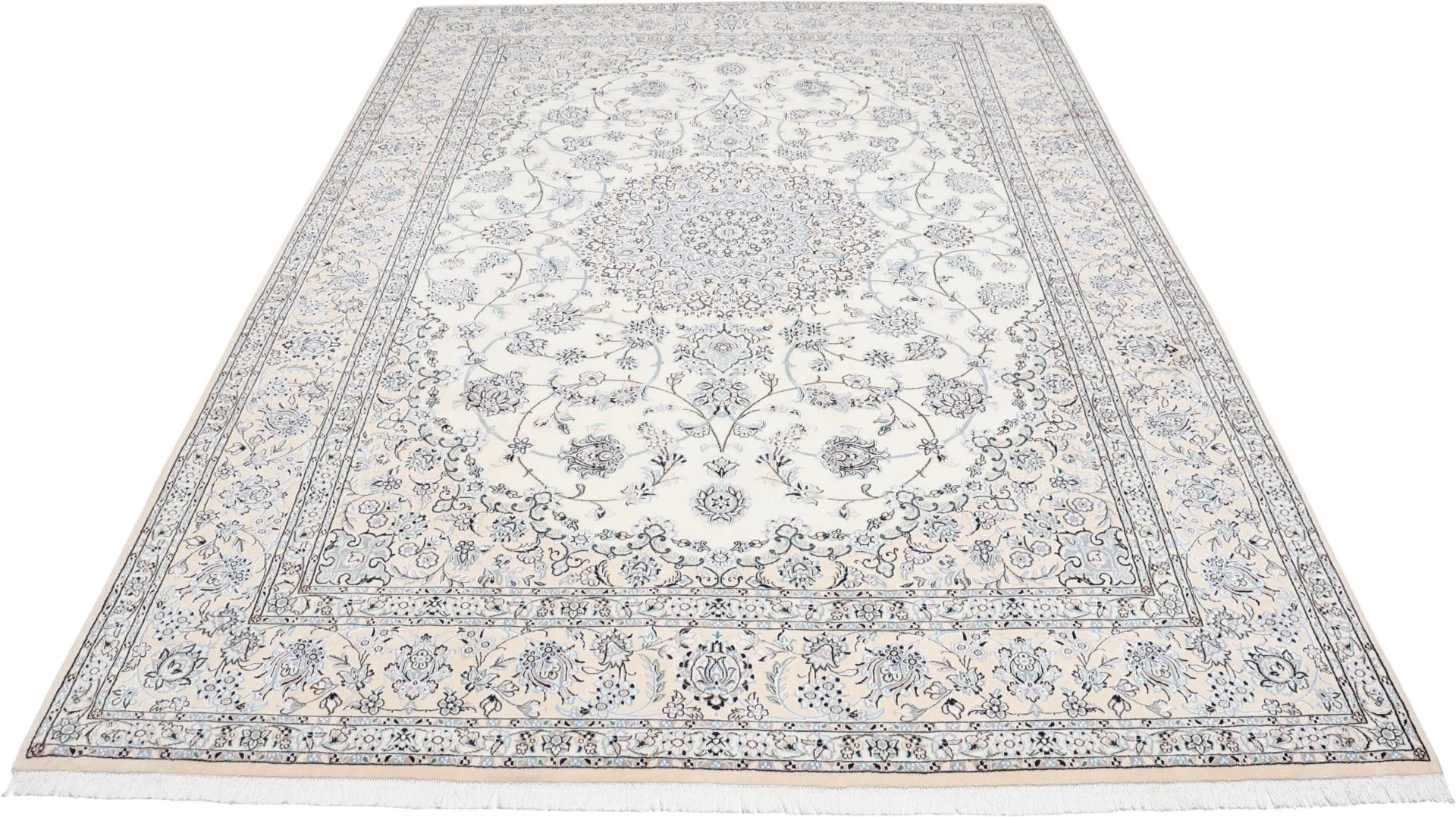 Alternative view of Wool & Silk Nain Persian Rug 248 × 357 cm, hand-knotted