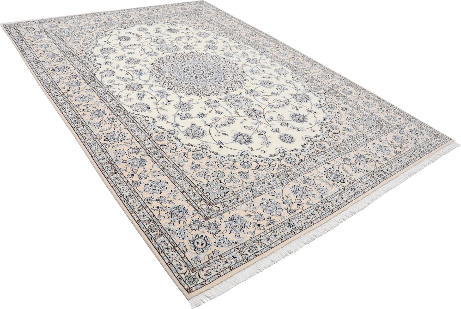 Wool & Silk Nain Persian Rug 248 × 357 cm, hand-knotted - Image 4