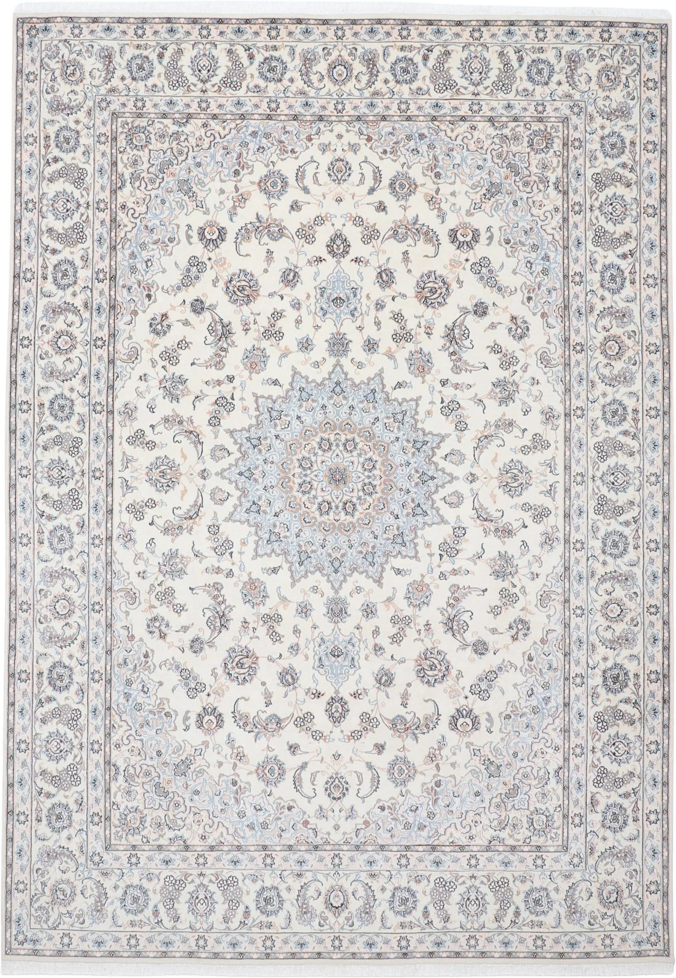 Hand-Knotted Nain Persian Rug, 250 × 357 cm, Wool & Silk