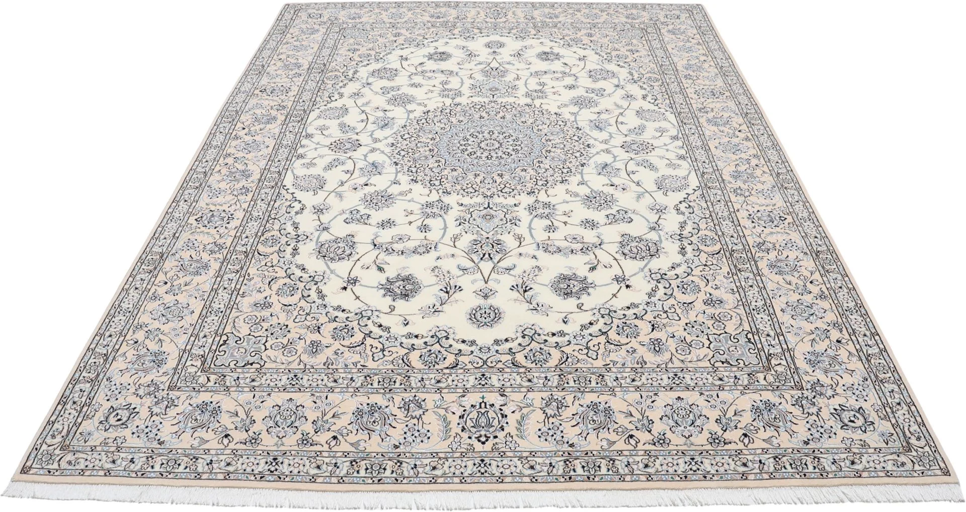 Wool & Silk Nain Persian Rug 248 × 357 cm, hand-knotted - Image 7