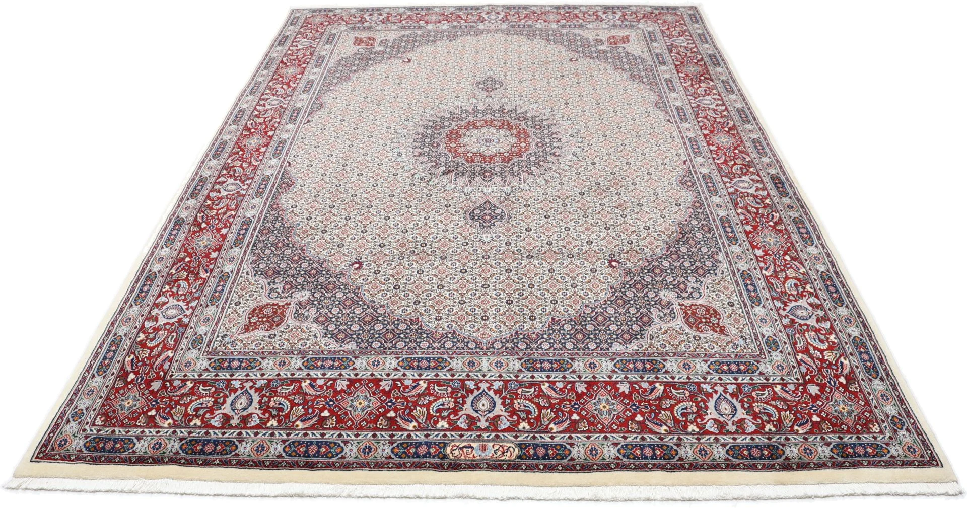 Alternative view of Wool & Silk Moud Persian Rug 245 × 345 cm, hand-knotted