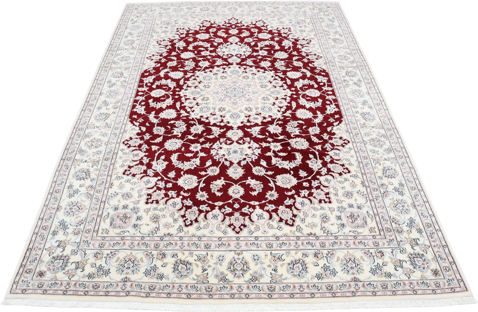 Alternative view of Hand-Knotted Nain Persian Rug, 204 × 306 cm, Wool & Silk