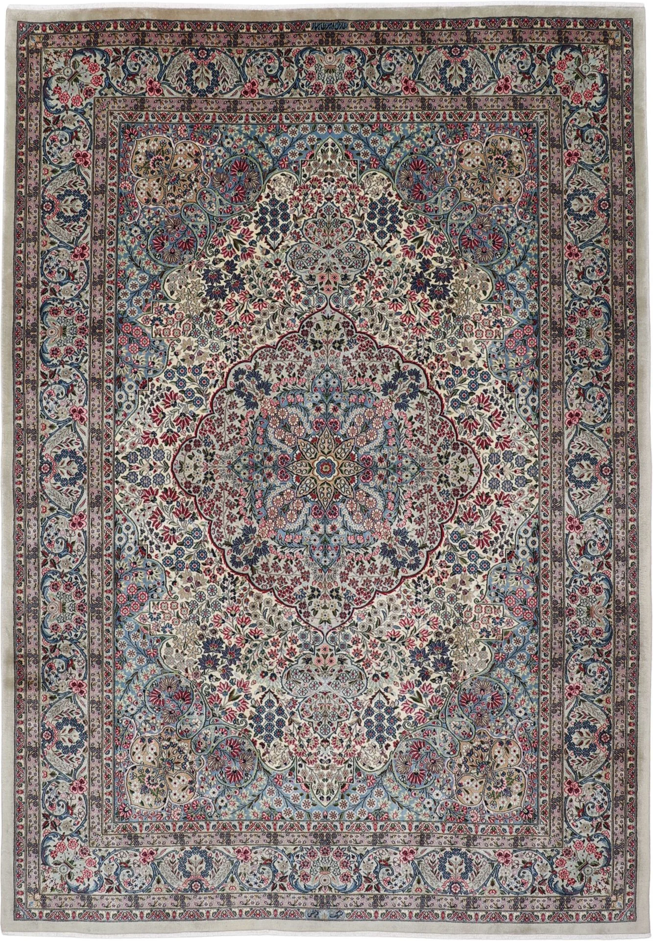 Wool & Silk Kerman Persian Rug 250 × 360 cm, hand-knotted