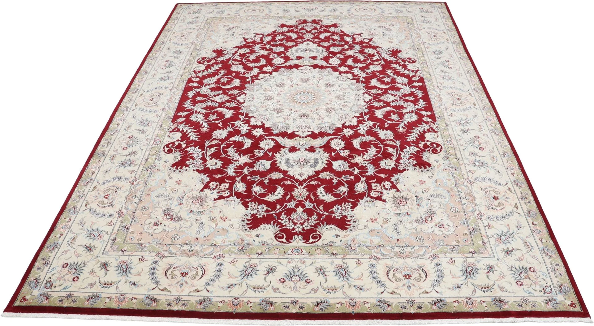 Alternative view of Hand-Knotted Tabriz Persian Rug, 248 × 343 cm, Wool & Silk