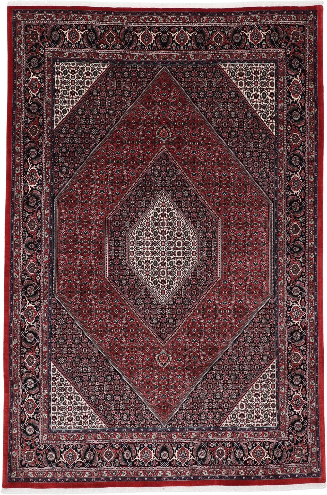 Hand-Knotted Bijar Persian Rug, 201 × 301 cm, Wool & Silk
