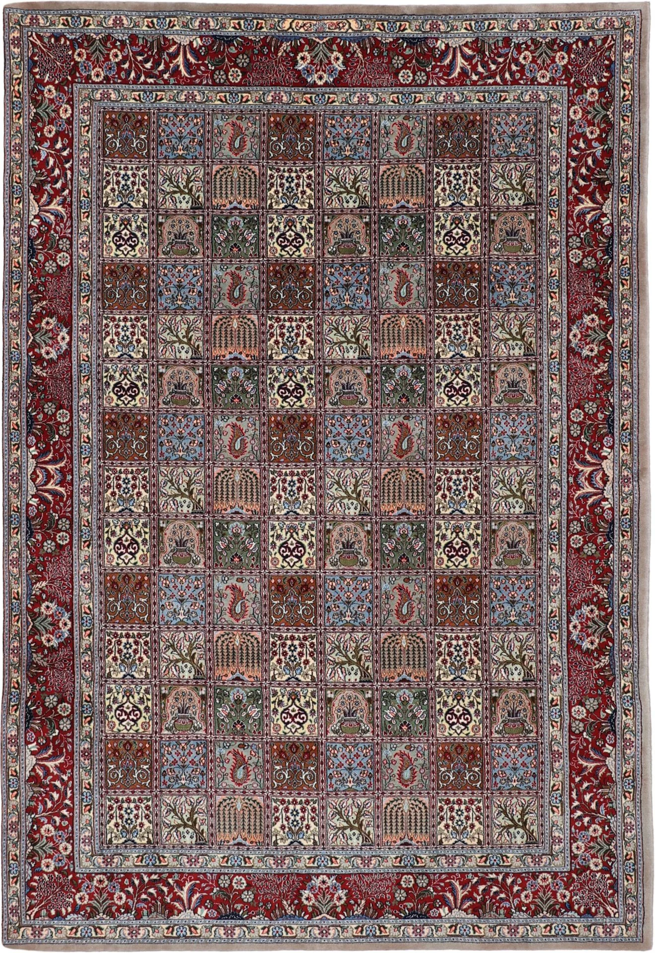 Wool & Silk Moud Persian Rug 210 × 300 cm, hand-knotted