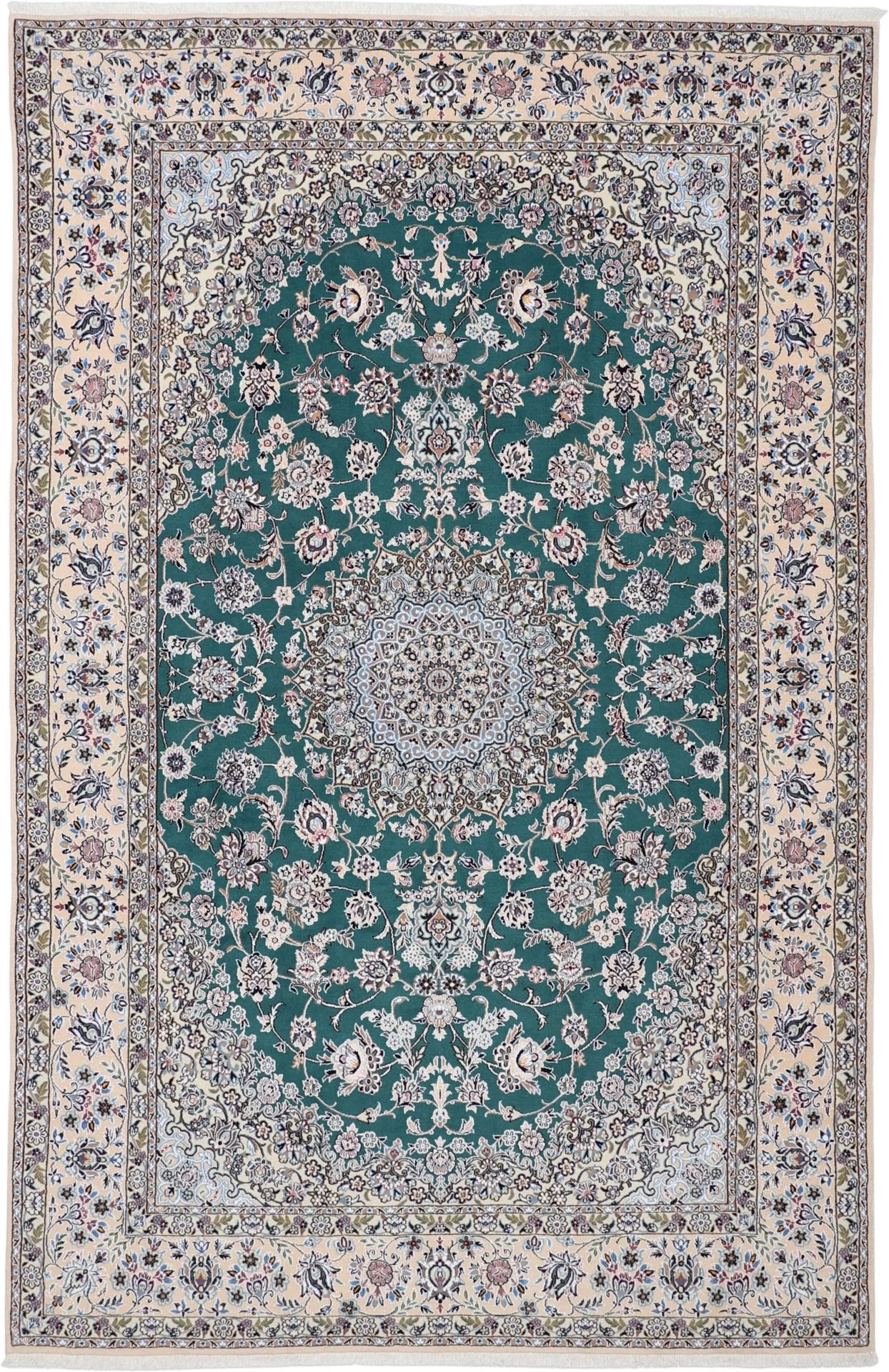 Wool & Silk Nain Persian Rug 203 × 313 cm, hand-knotted