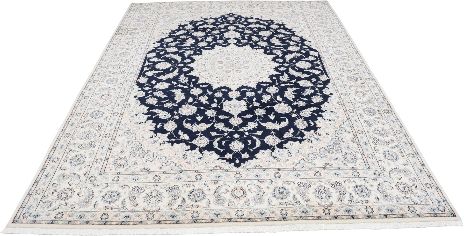 Alternative view of Hand-Knotted Nain Persian Rug, 250 × 350 cm, Wool & Silk