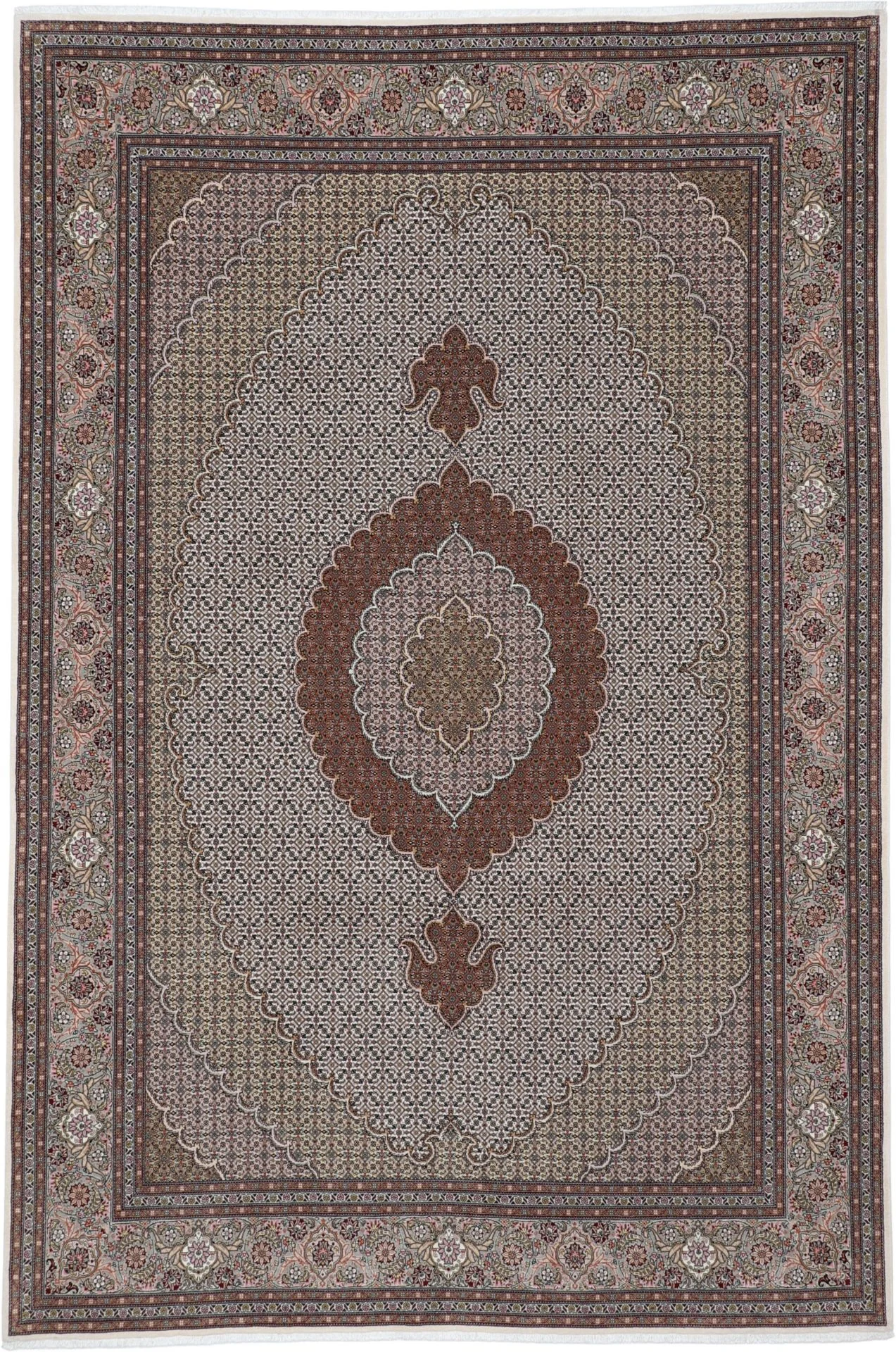 Tabriz Persian Rug 204 × 305 cm in Wool & Silk, hand-knotted