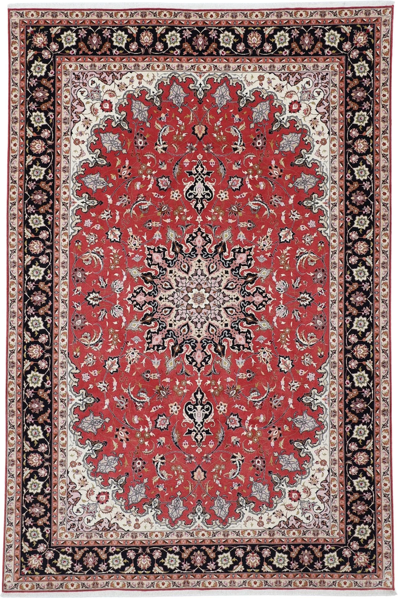 Hand-Knotted Tabriz Persian Rug, 200 × 302 cm, Wool & Silk
