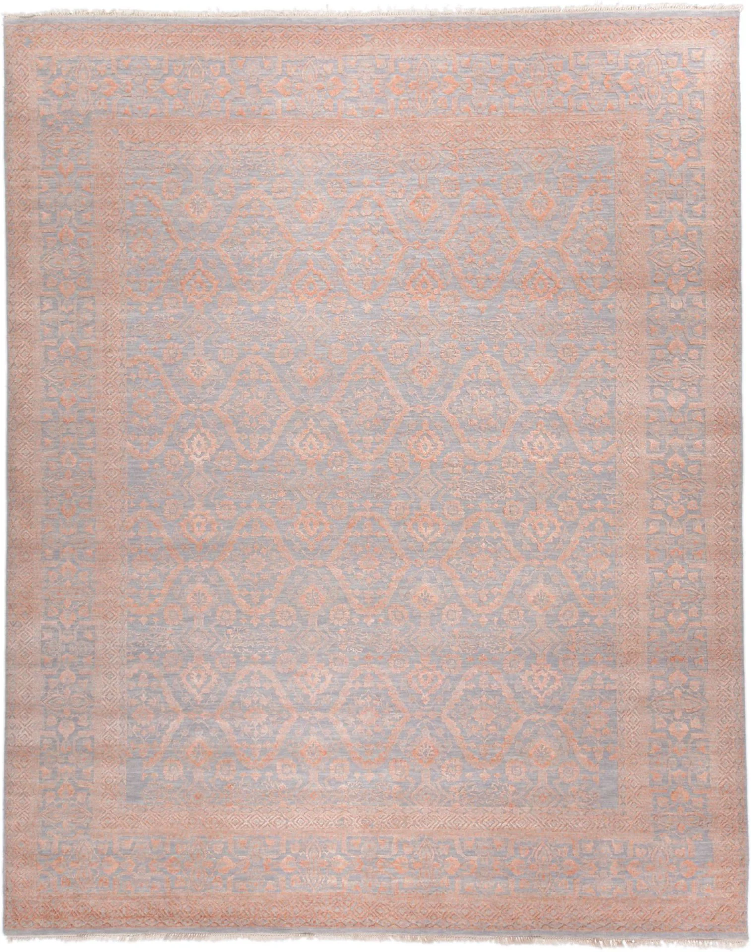 Indian Rug 247 × 305 cm in Wool & Silk, hand-knotted