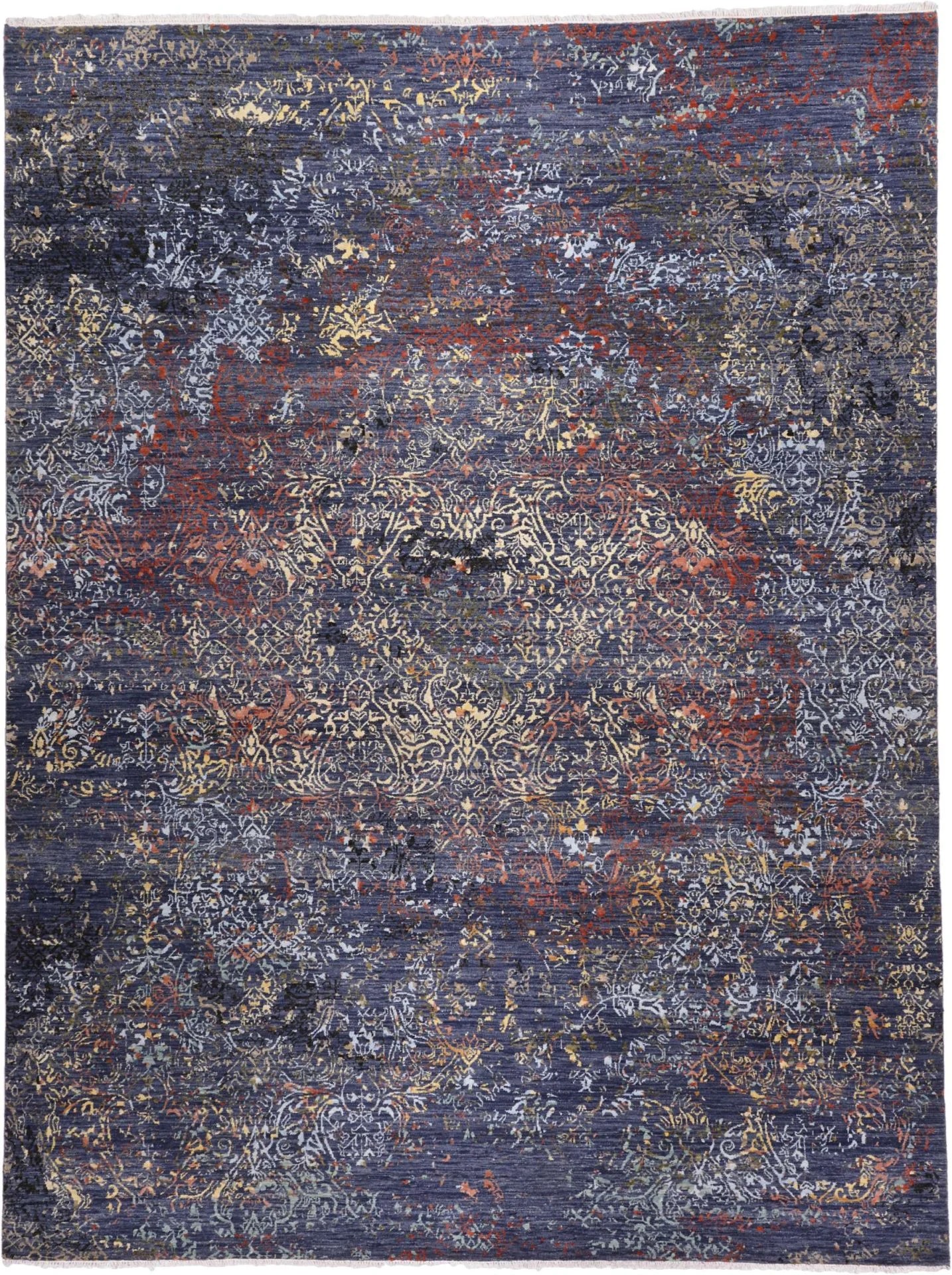 Hand-Knotted Indian Rug, 276 × 362 cm, Wool & Silk