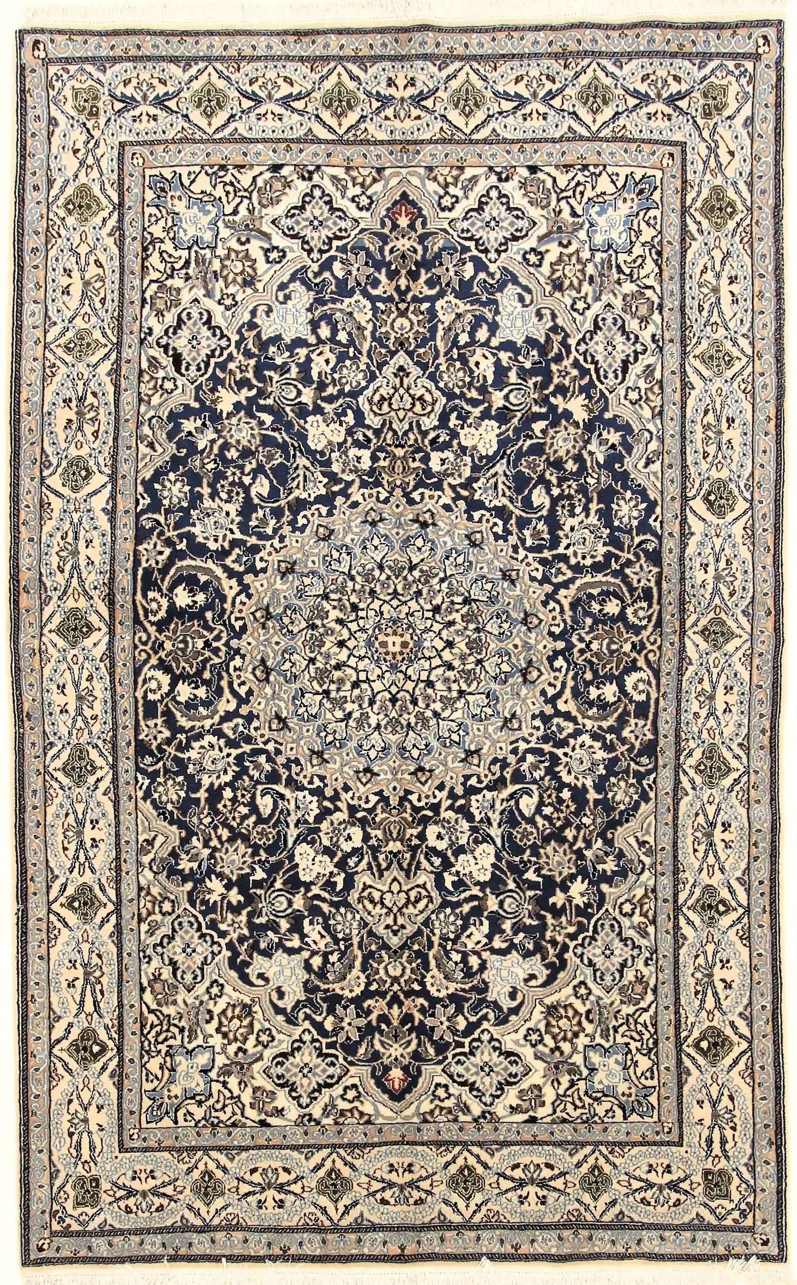 Nain Persian Rug 258 × 160 cm in Wool & Silk, hand-knotted