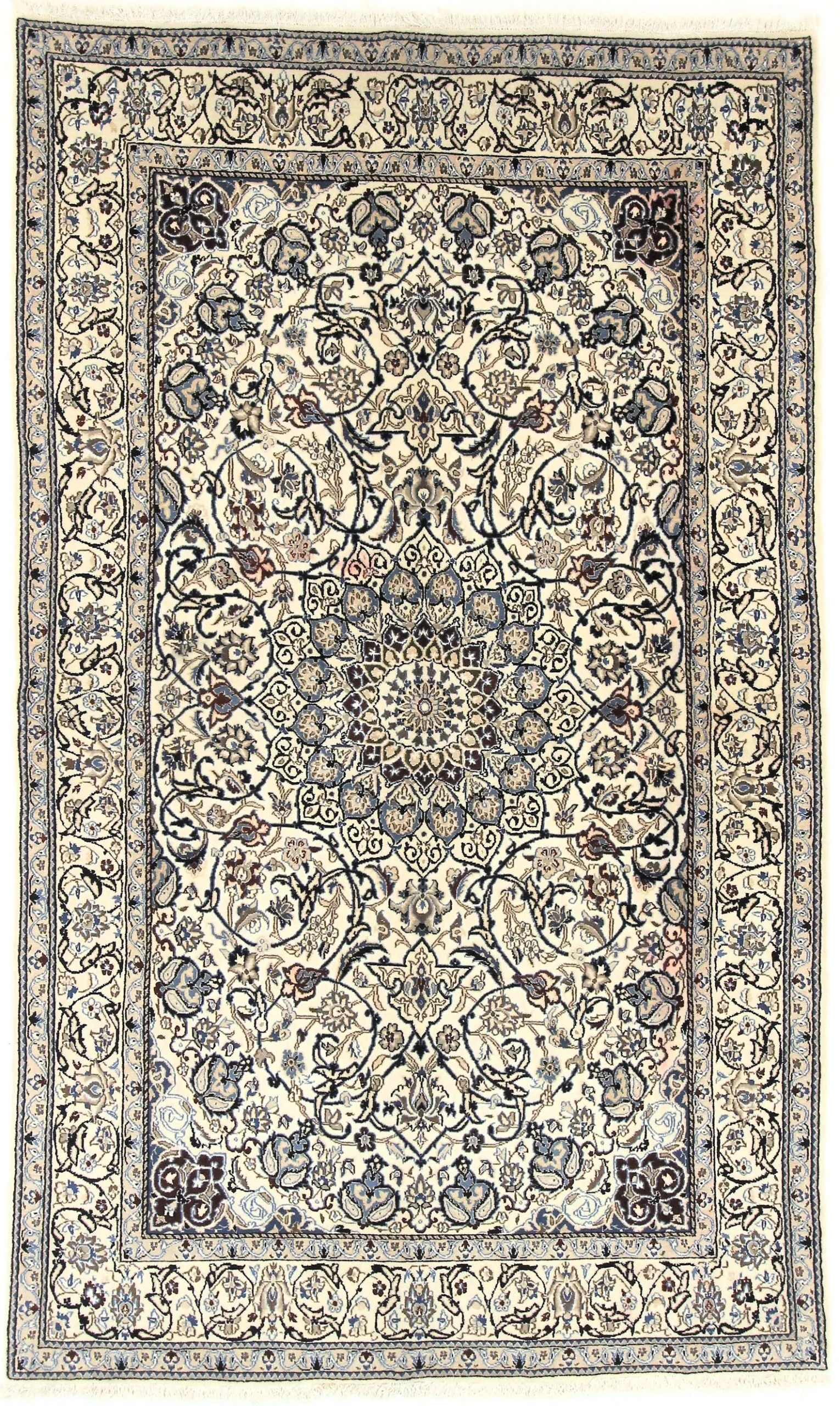 Nain Persian Rug 271 × 161 cm in Wool & Silk, hand-knotted