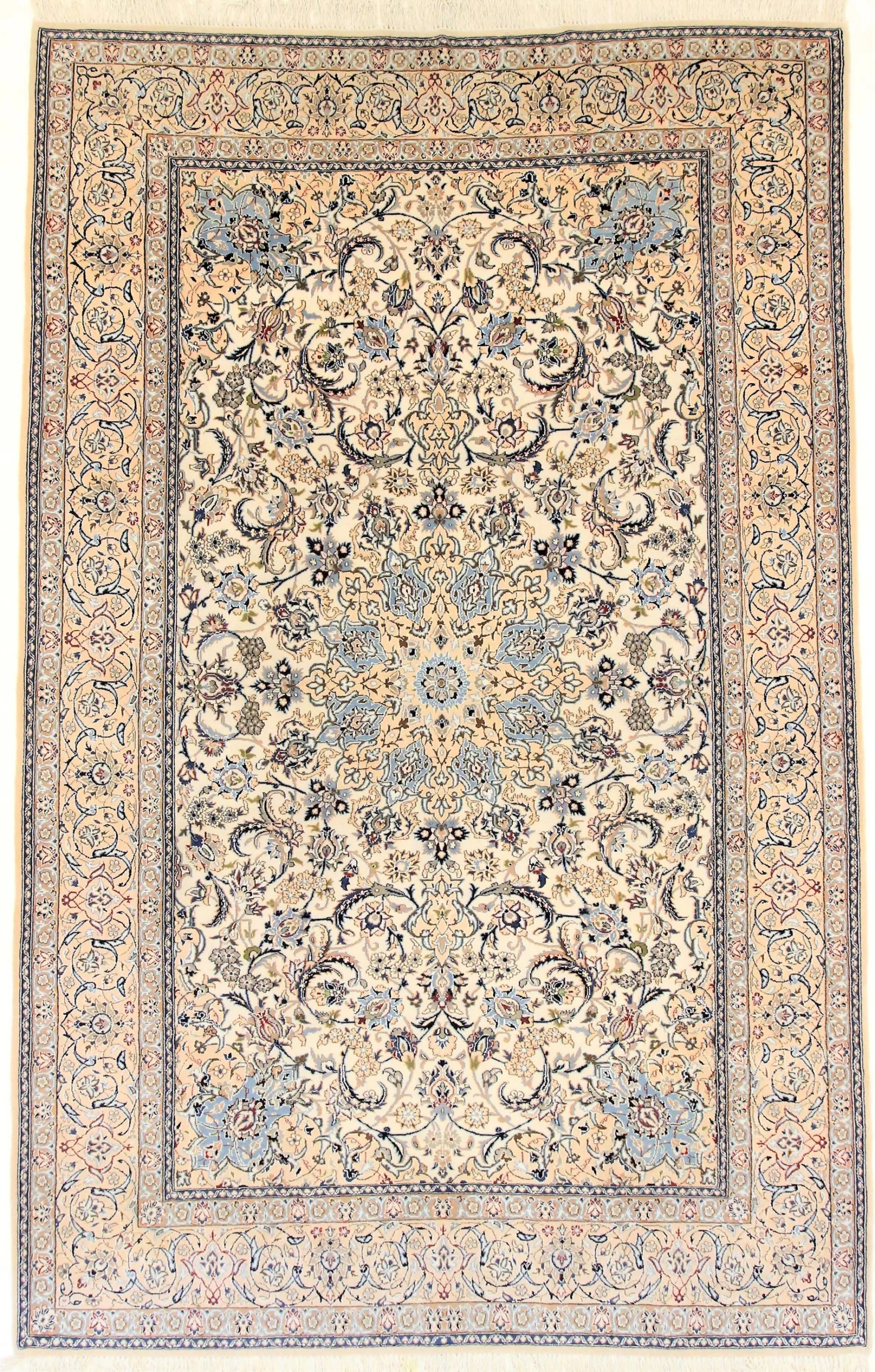 Wool & Silk Nain Persian Rug 330 × 208 cm, hand-knotted
