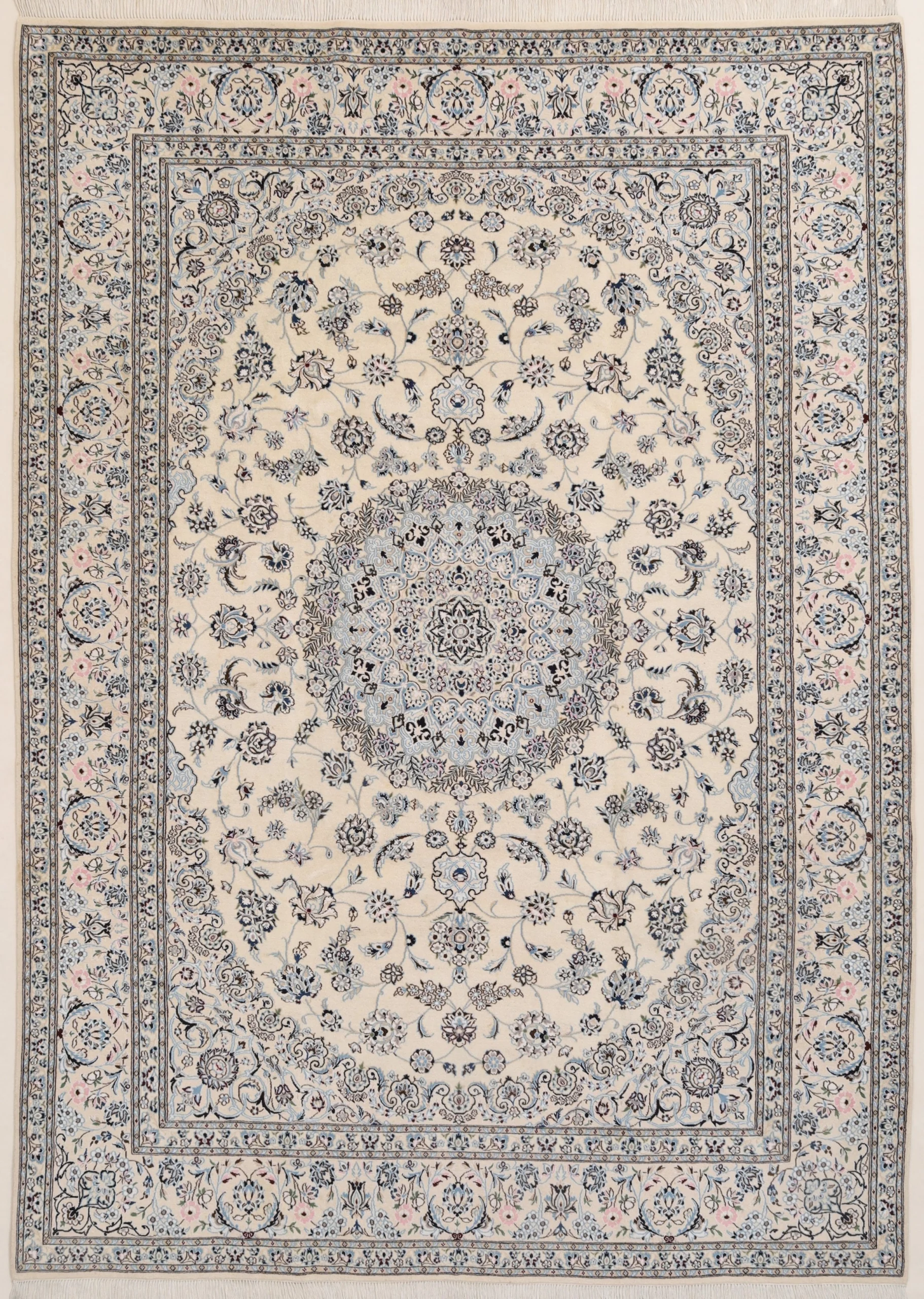 Wool & Silk Nain Persian Rug 344 × 248 cm, hand-knotted