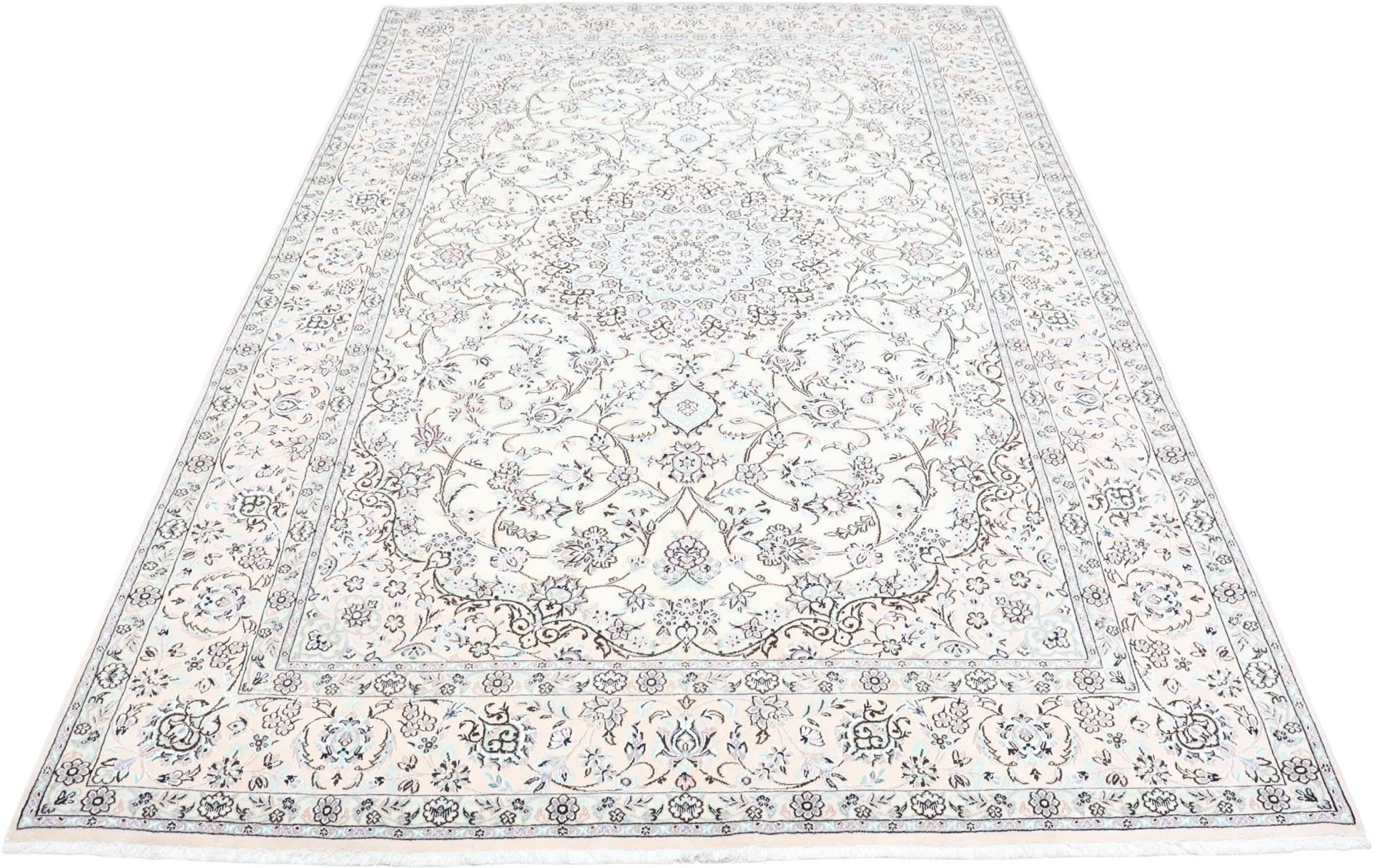 Wool & Silk Nain Persian Rug 202 × 310 cm, hand-knotted - Image 2