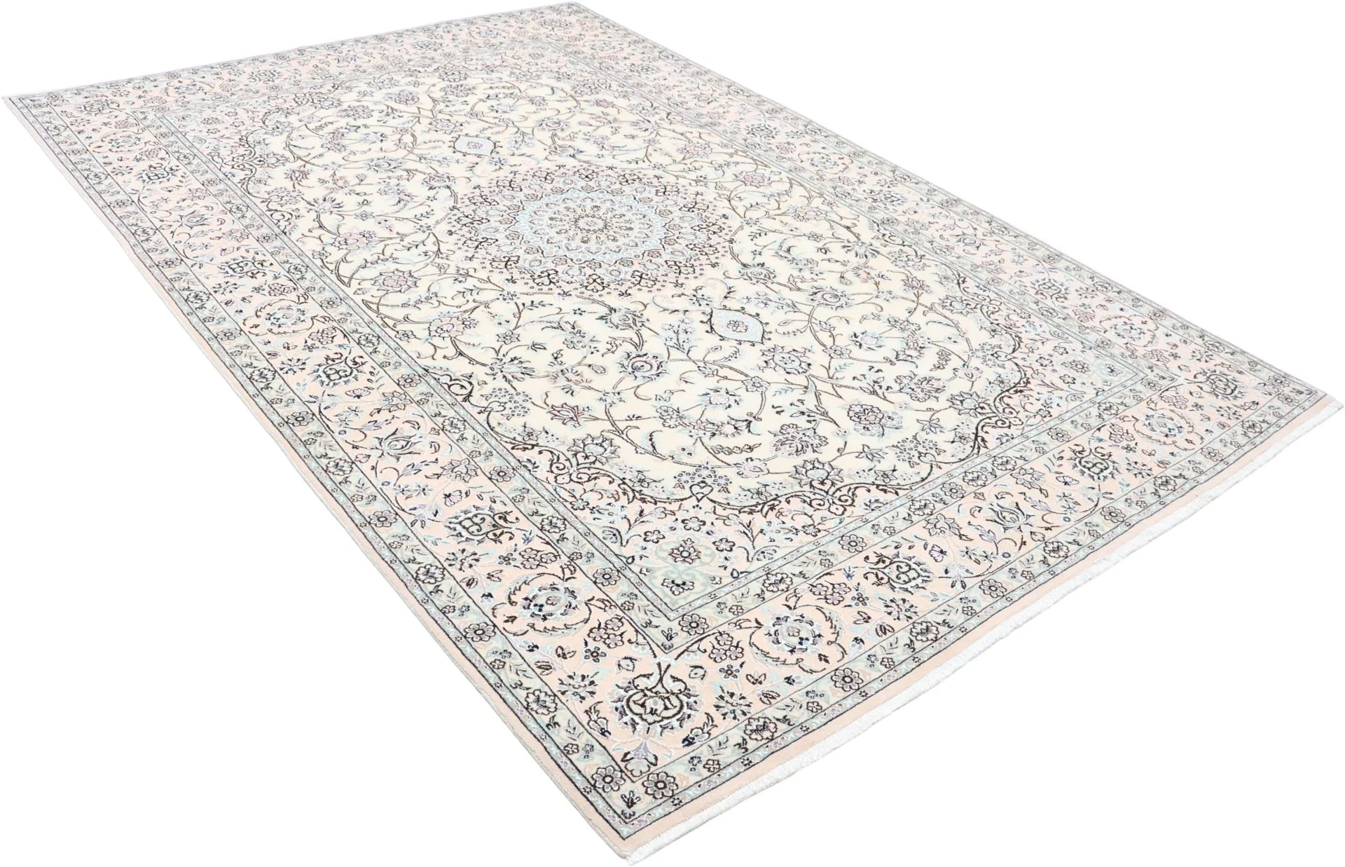 Wool & Silk Nain Persian Rug 202 × 310 cm, hand-knotted - Image 4