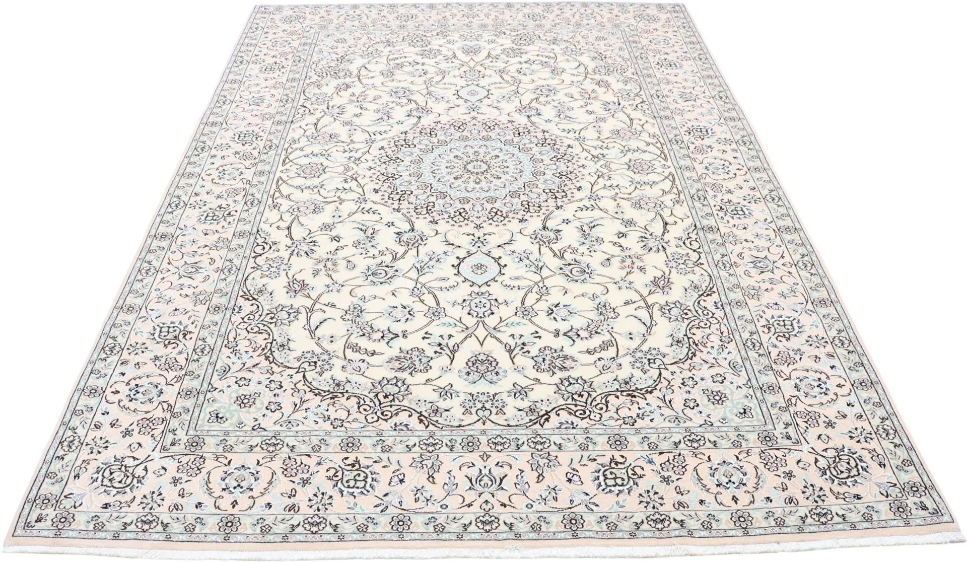 Wool & Silk Nain Persian Rug 202 × 310 cm, hand-knotted - Image 7