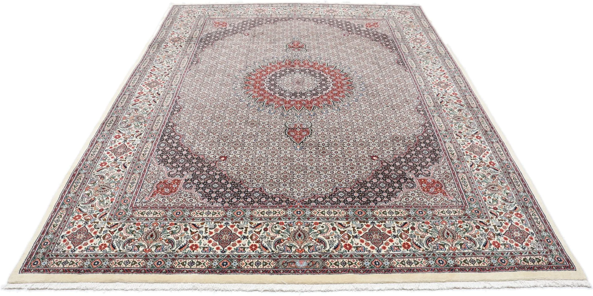 Alternative view of Wool & Silk Moud Persian Rug 245 × 347 cm, hand-knotted