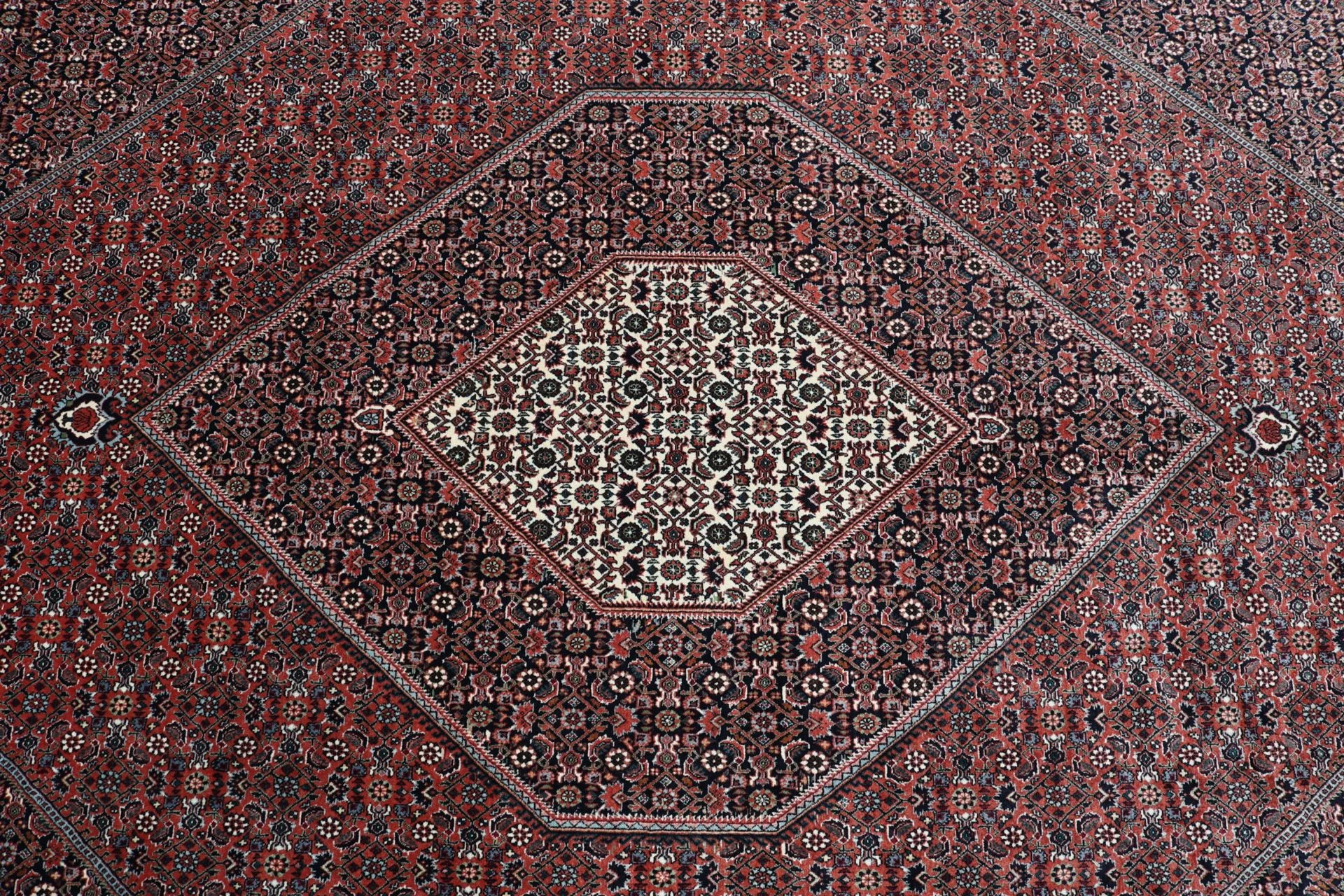 Hand-Knotted Bijar Persian Rug, 253 × 355 cm, Wool & Silk - Image 9