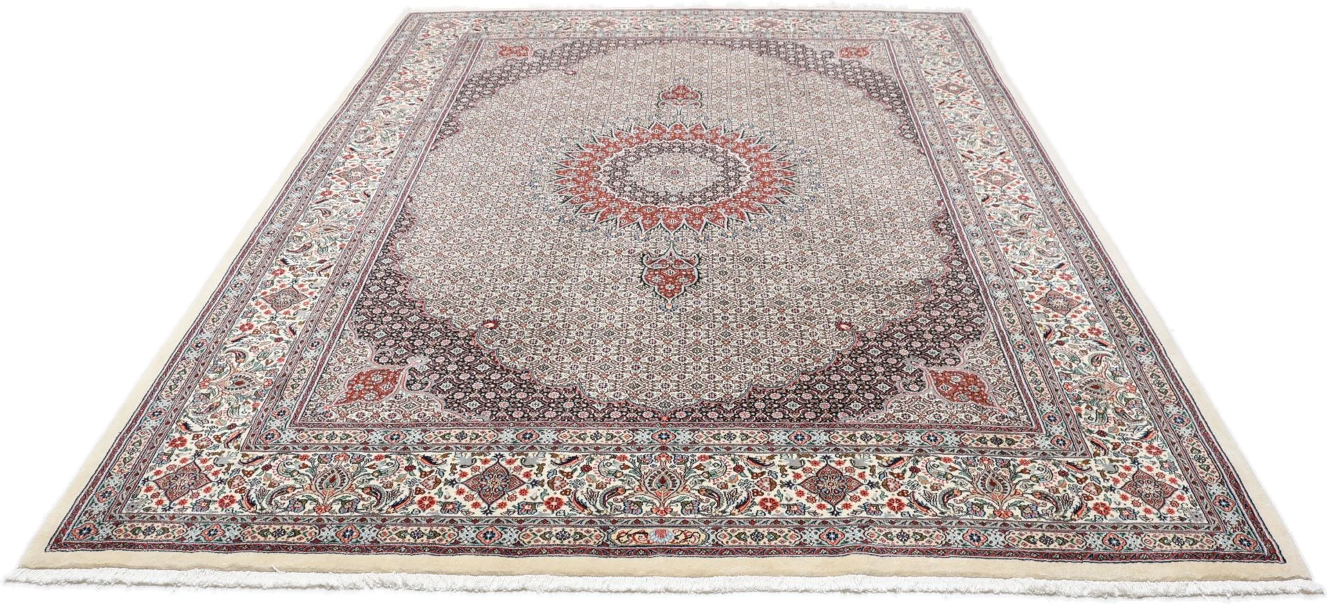 Alternative view of Wool & Silk Moud Persian Rug 256 × 348 cm, hand-knotted