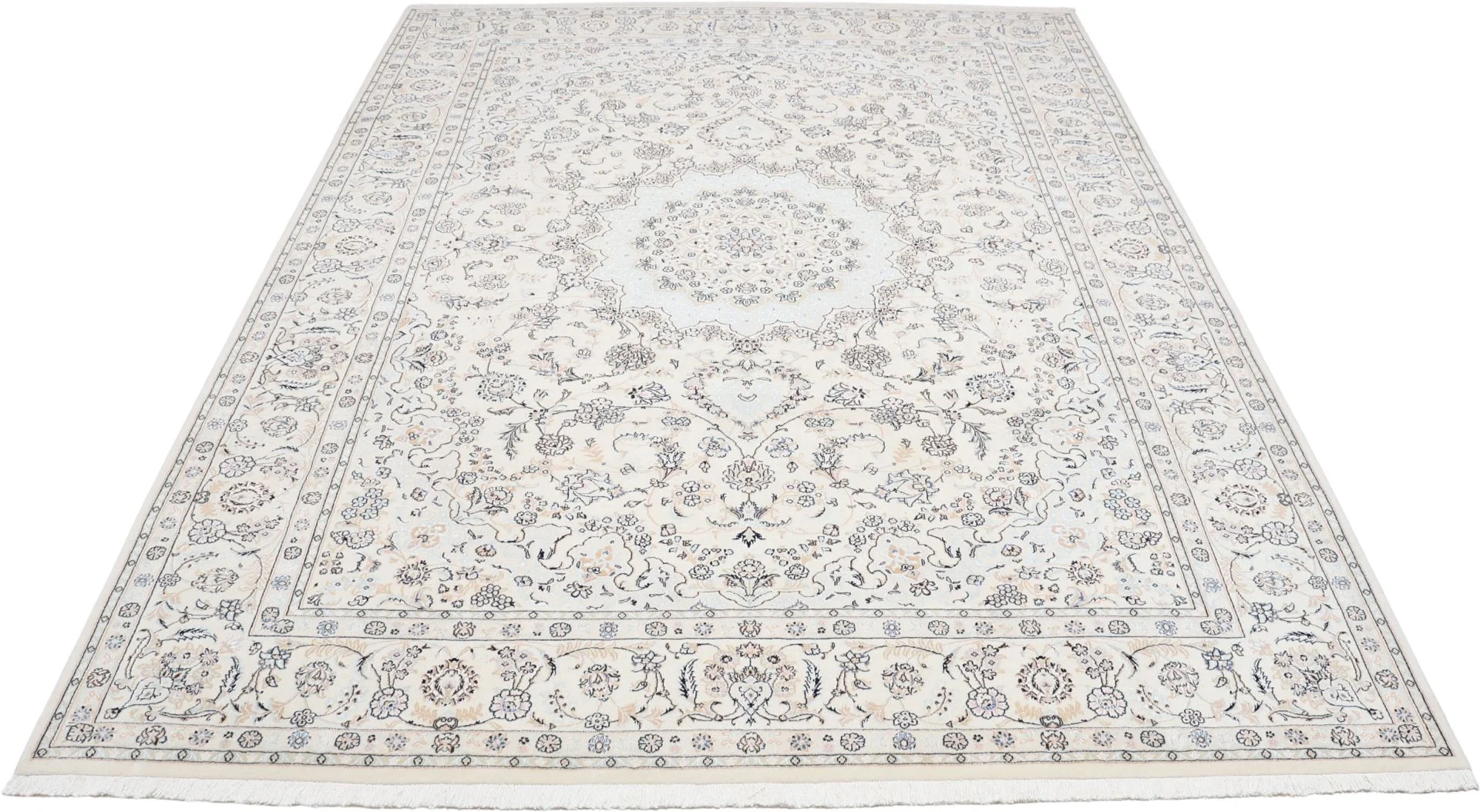 Alternative view of Hand-Knotted Nain Persian Rug, 255 × 350 cm, Wool & Silk