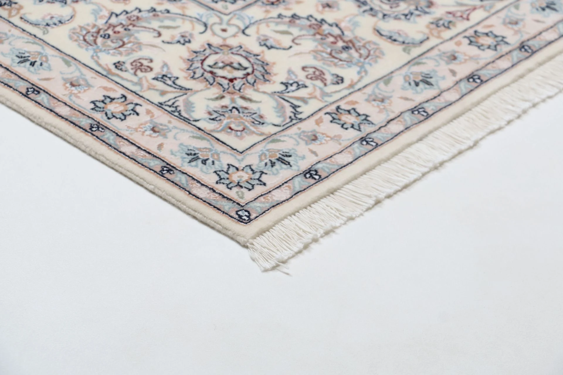 Hand-Knotted Nain Persian Rug, 246 × 344 cm, Wool & Silk - Image 6