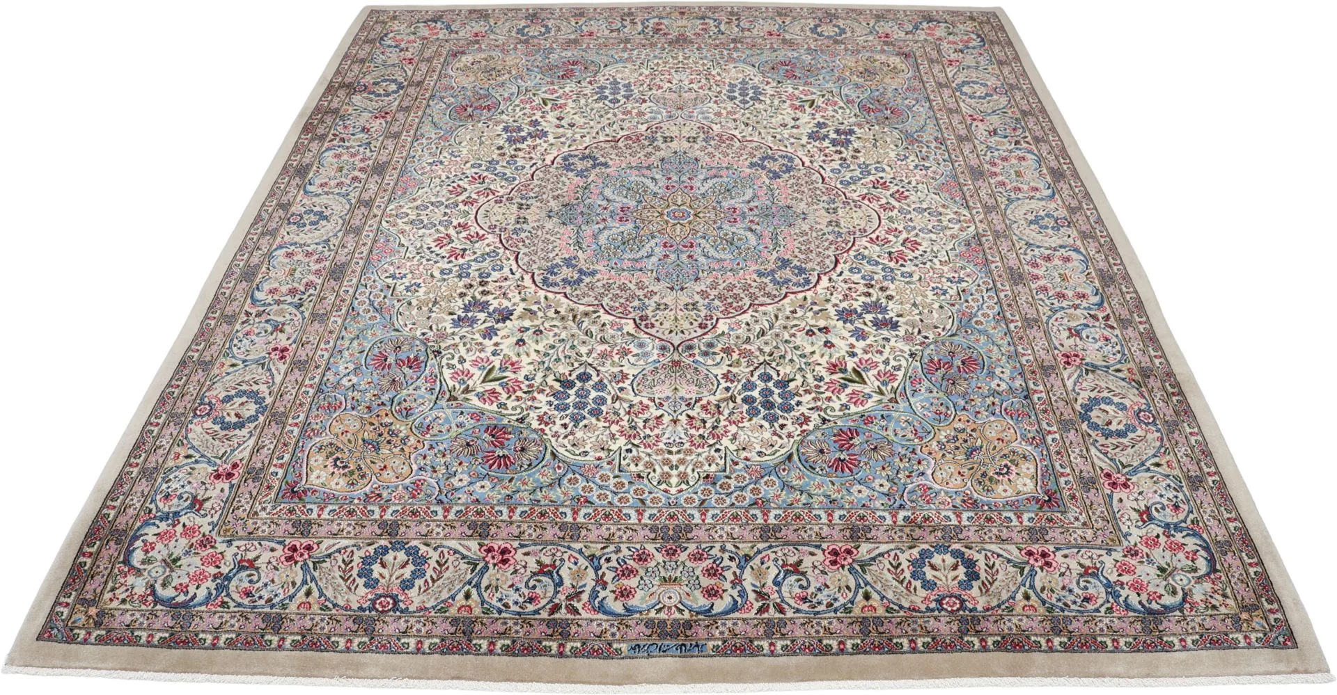 Alternative view of Hand-Knotted Kerman Persian Rug, 250 × 300 cm, Wool & Silk