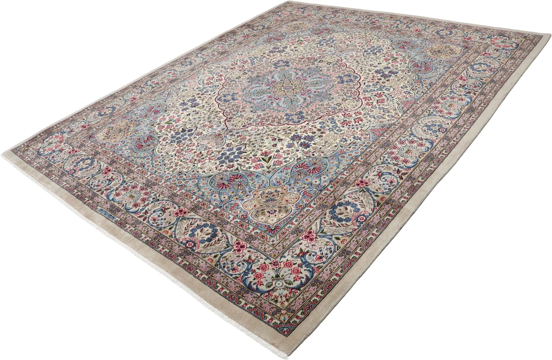 Hand-Knotted Kerman Persian Rug, 250 × 300 cm, Wool & Silk - Image 3