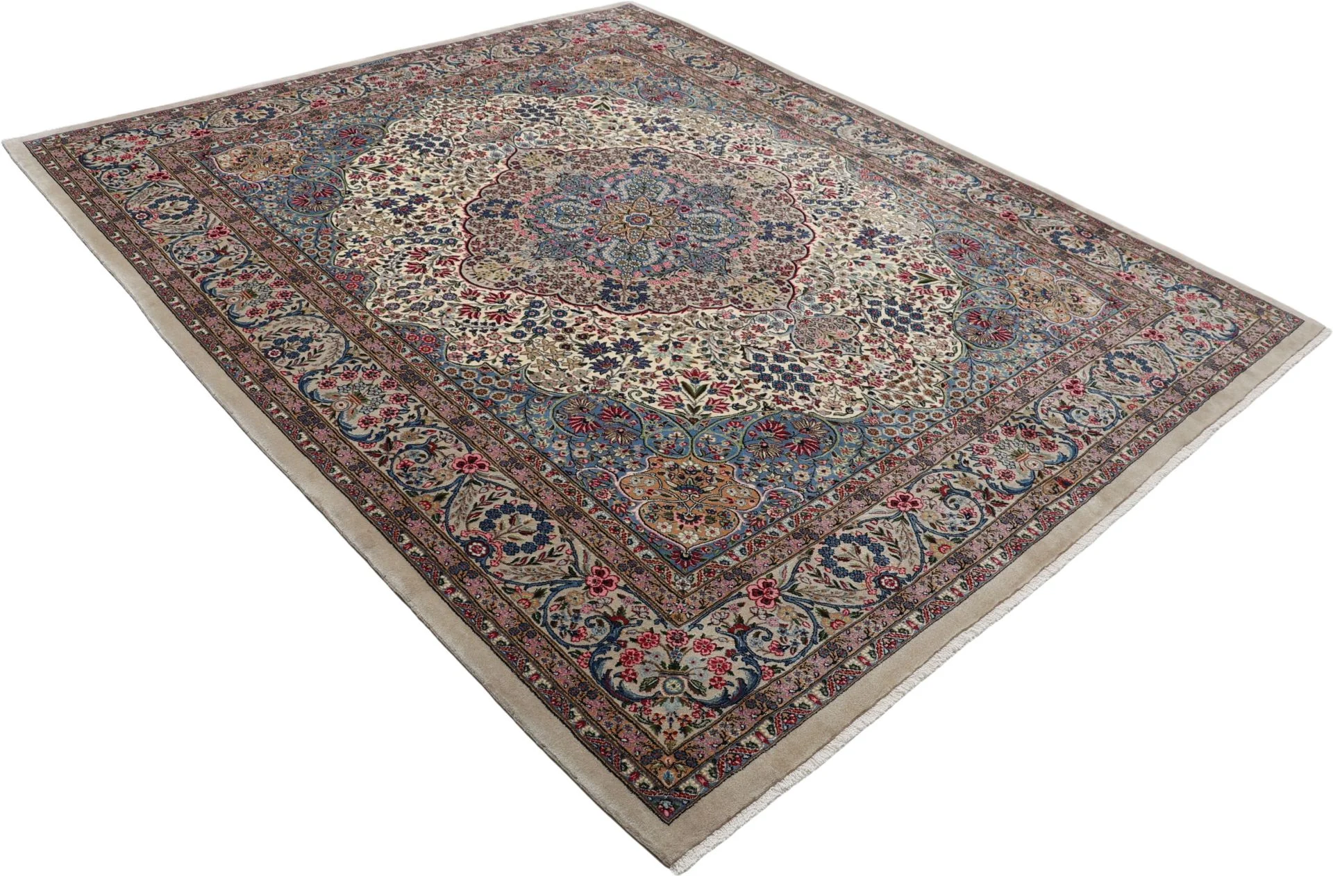 Hand-Knotted Kerman Persian Rug, 250 × 300 cm, Wool & Silk - Image 4