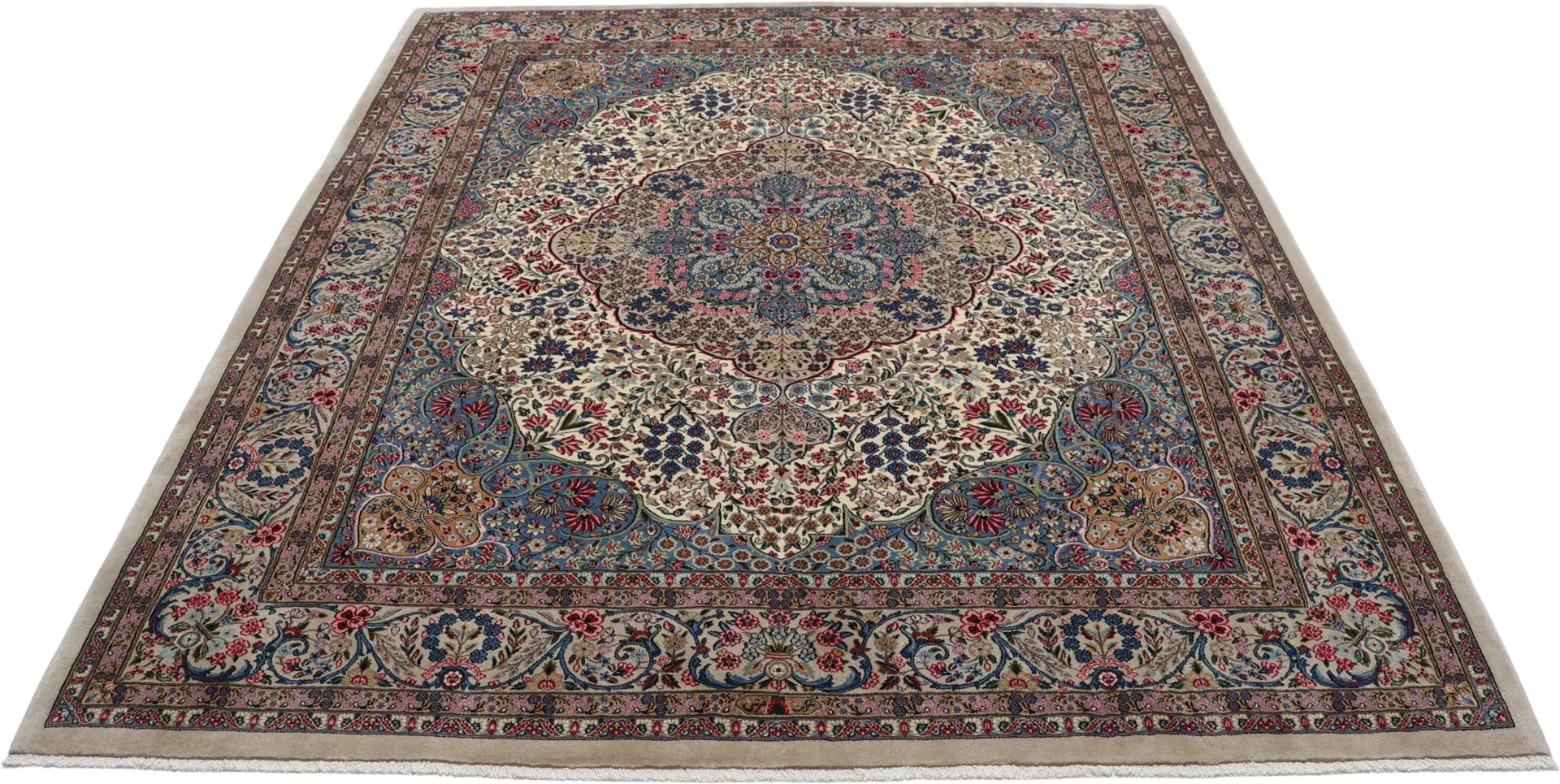 Hand-Knotted Kerman Persian Rug, 250 × 300 cm, Wool & Silk - Image 5