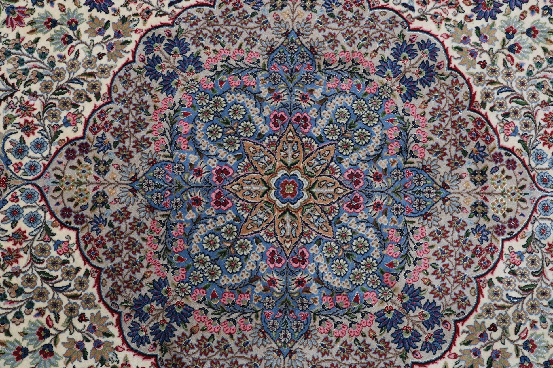 Hand-Knotted Kerman Persian Rug, 250 × 300 cm, Wool & Silk - Image 9