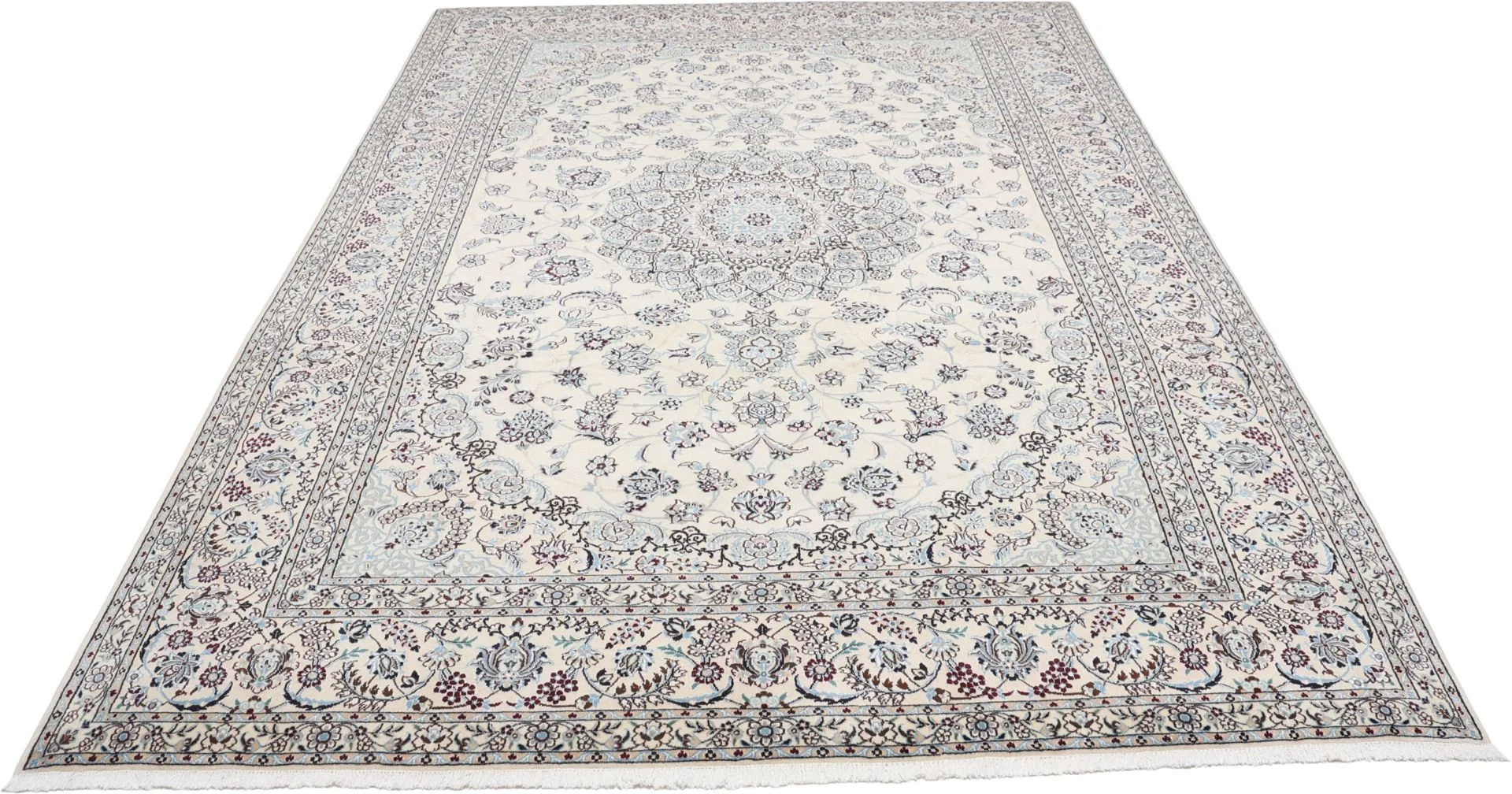 Alternative view of Wool & Silk Nain Persian Rug 247 × 354 cm, hand-knotted