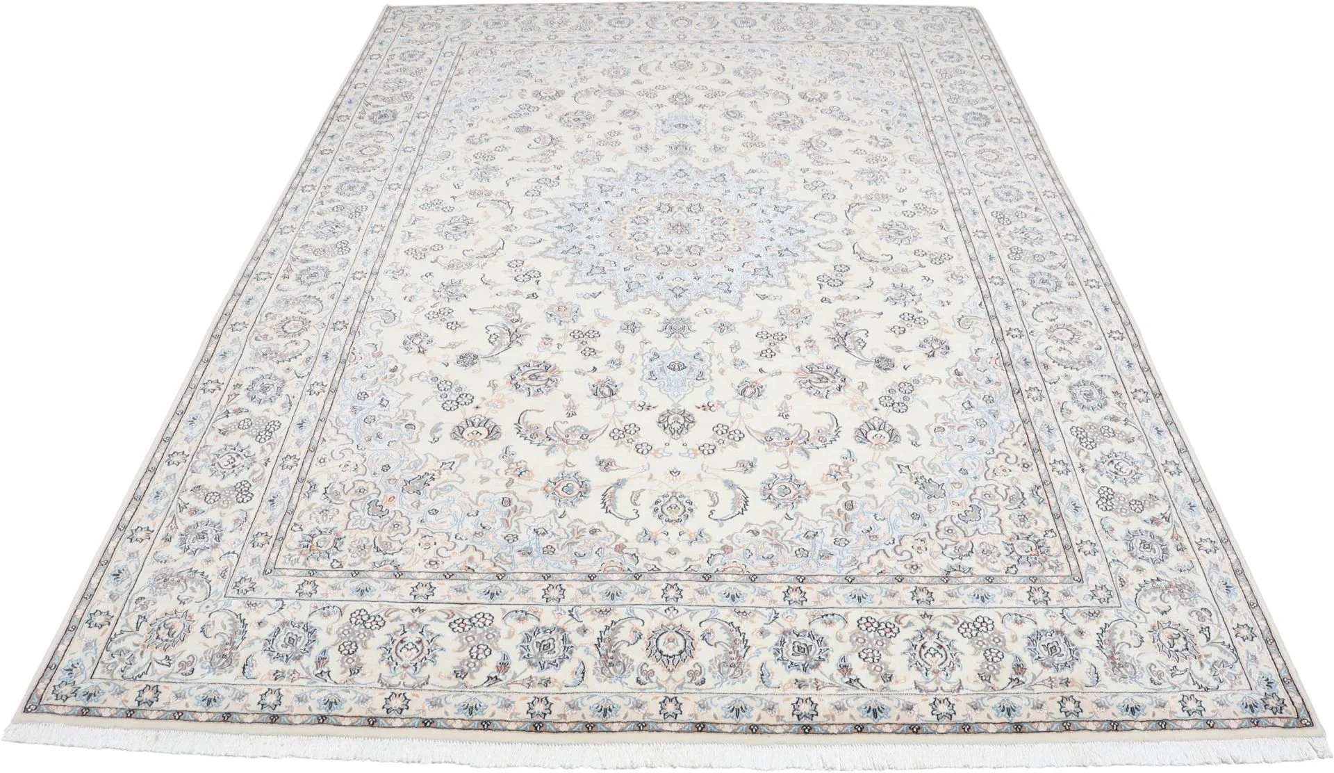 Alternative view of Hand-Knotted Nain Persian Rug, 250 × 357 cm, Wool & Silk