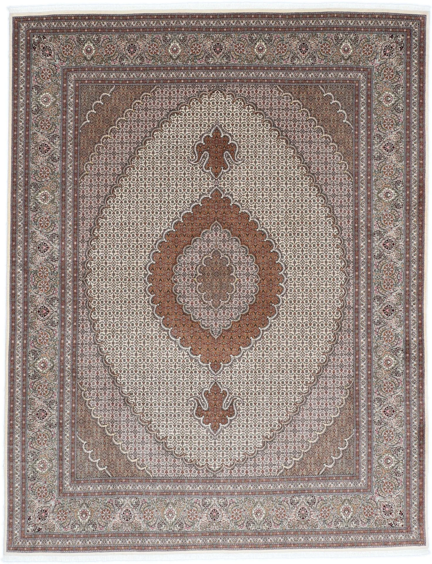 Tabriz Persian Rug 200 × 260 cm in Wool & Silk, hand-knotted