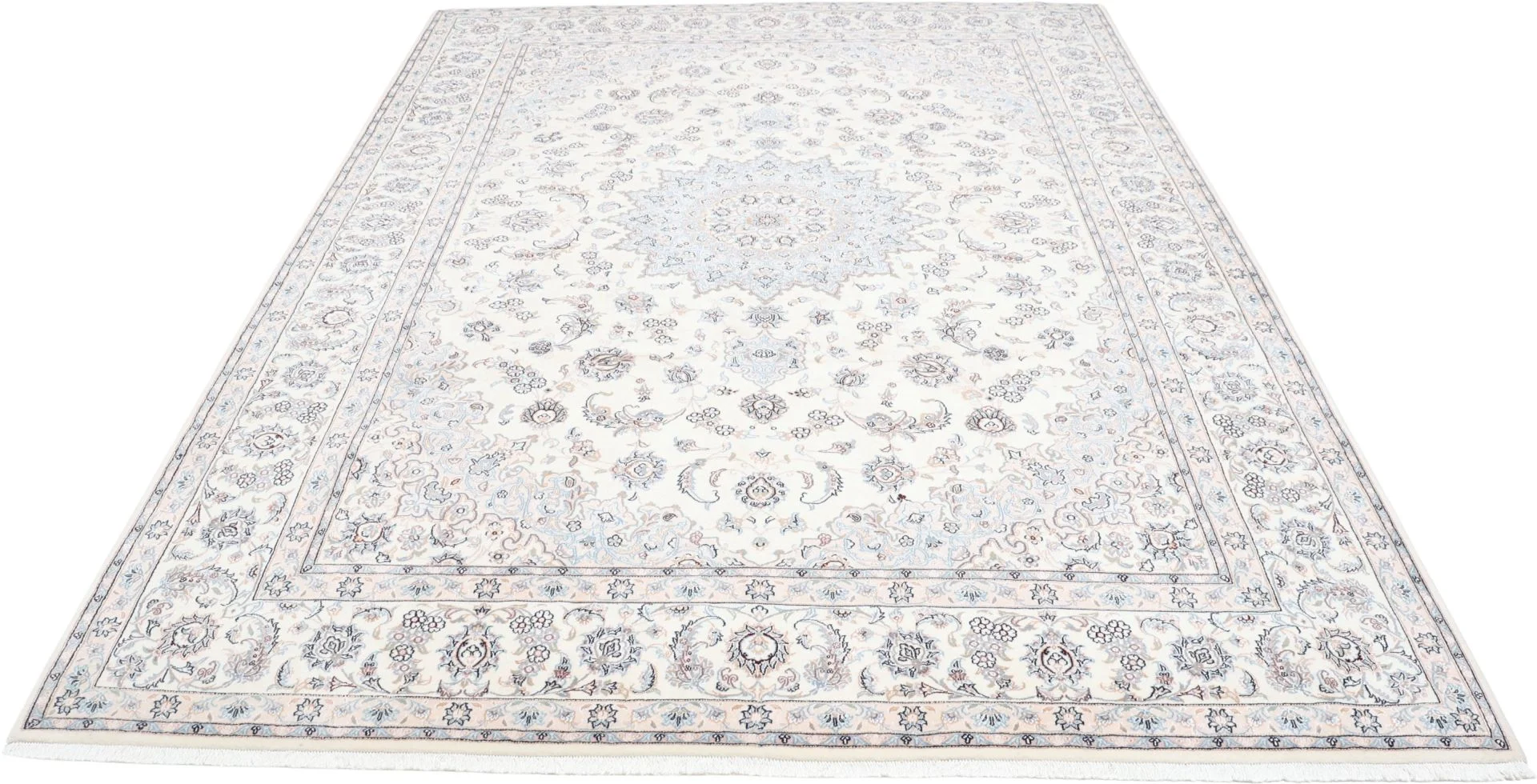 Alternative view of Wool & Silk Nain Persian Rug 255 × 366 cm, hand-knotted