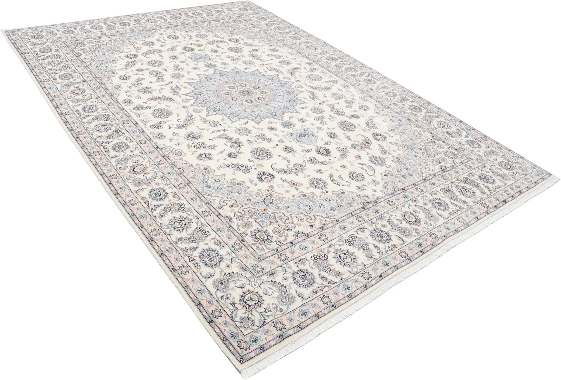 Wool & Silk Nain Persian Rug 255 × 366 cm, hand-knotted - Image 4