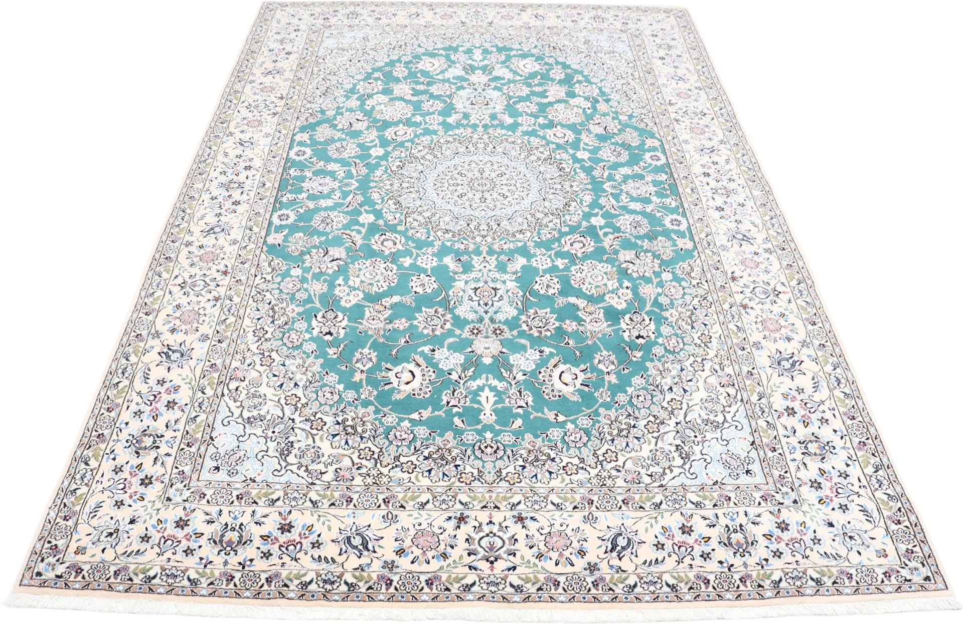 Alternative view of Wool & Silk Nain Persian Rug 203 × 313 cm, hand-knotted
