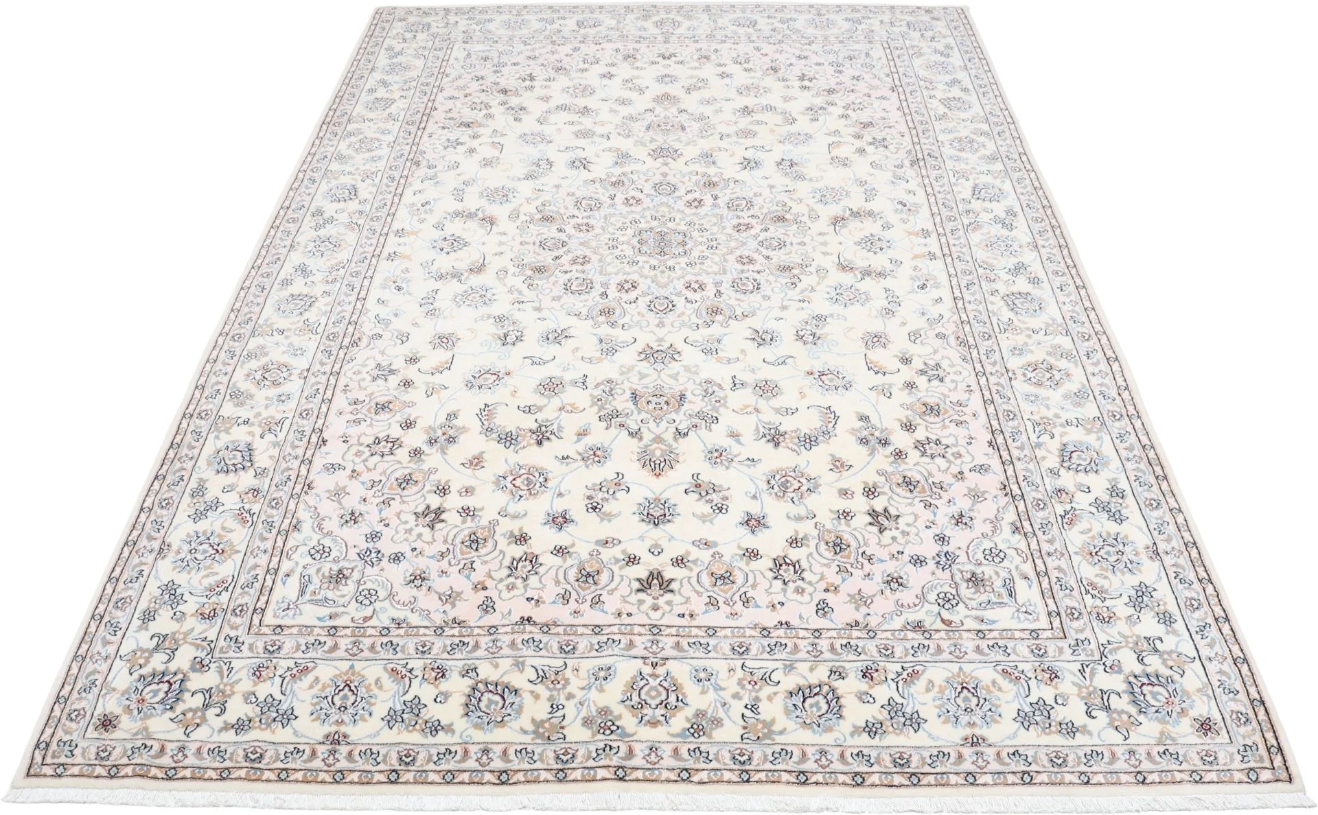 Alternative view of Wool & Silk Nain Persian Rug 202 × 298 cm, hand-knotted