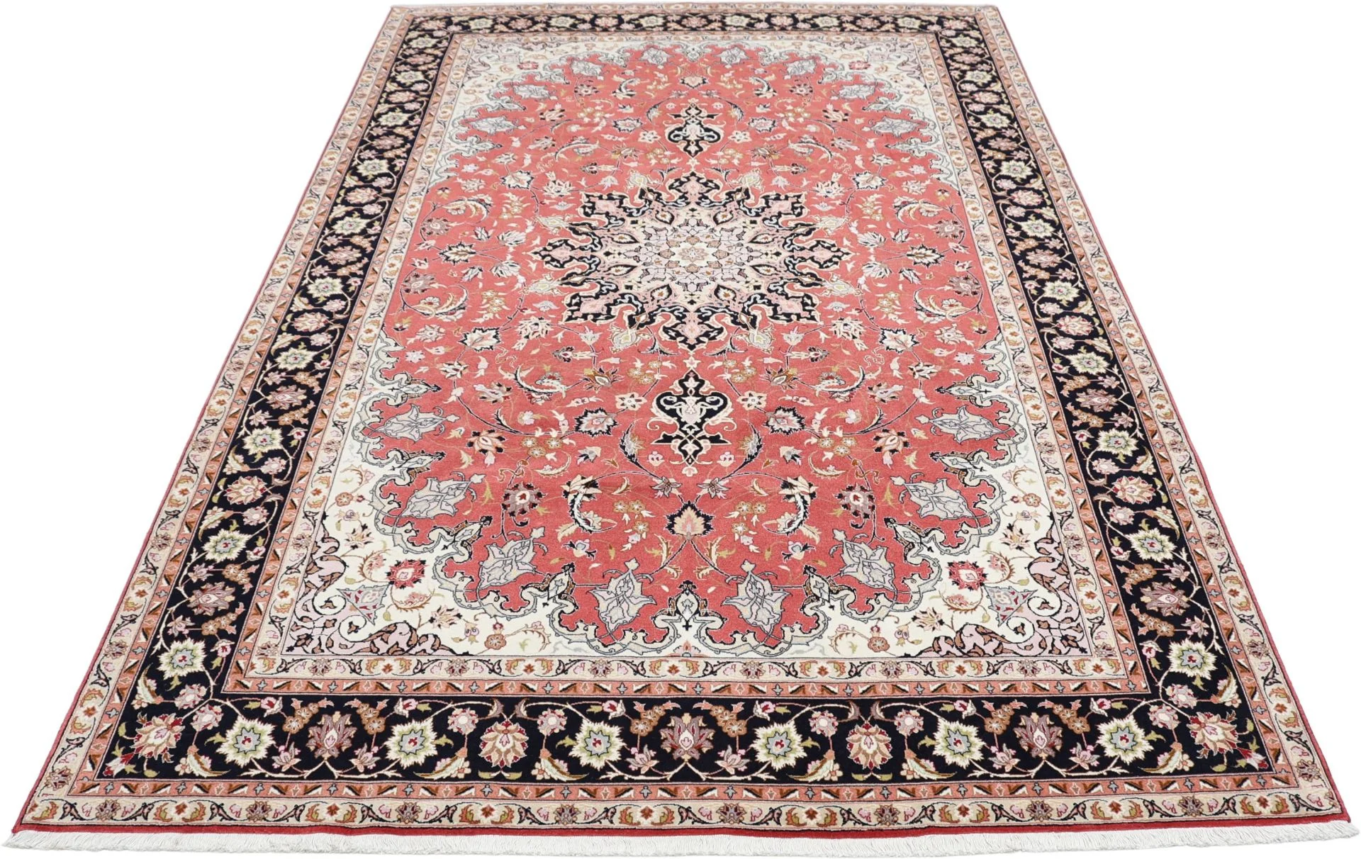 Alternative view of Hand-Knotted Tabriz Persian Rug, 200 × 302 cm, Wool & Silk