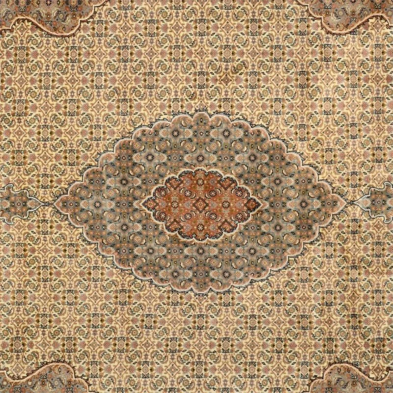 Hand-Knotted Tabriz Indian Rug, 251 × 350 cm, Wool & Silk - Image 4